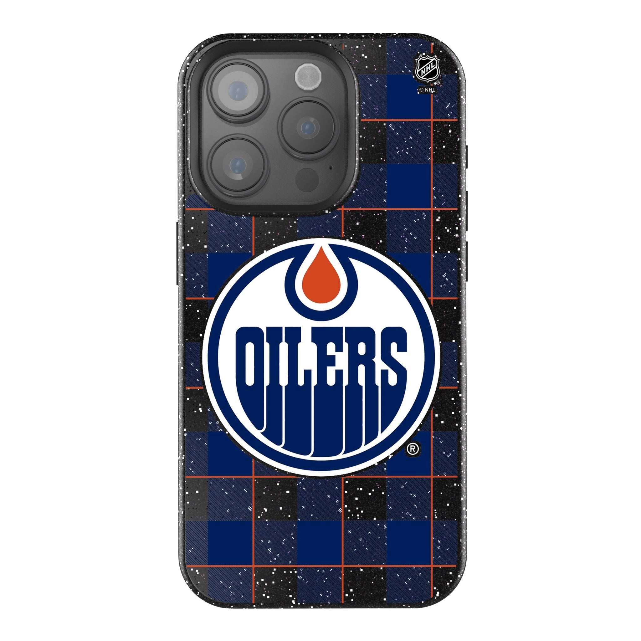 Edmonton Oilers Plaid Bling Phone Case