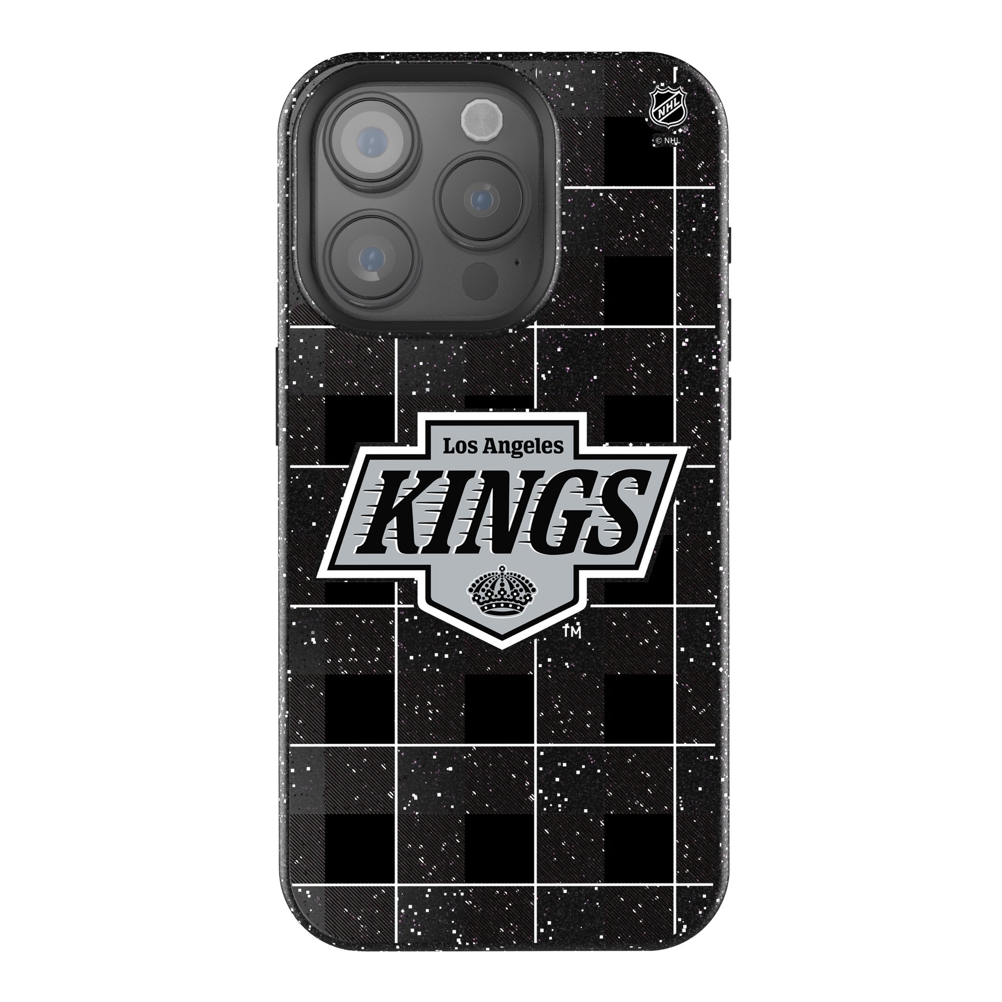 LA Kings Plaid Bling Phone Case