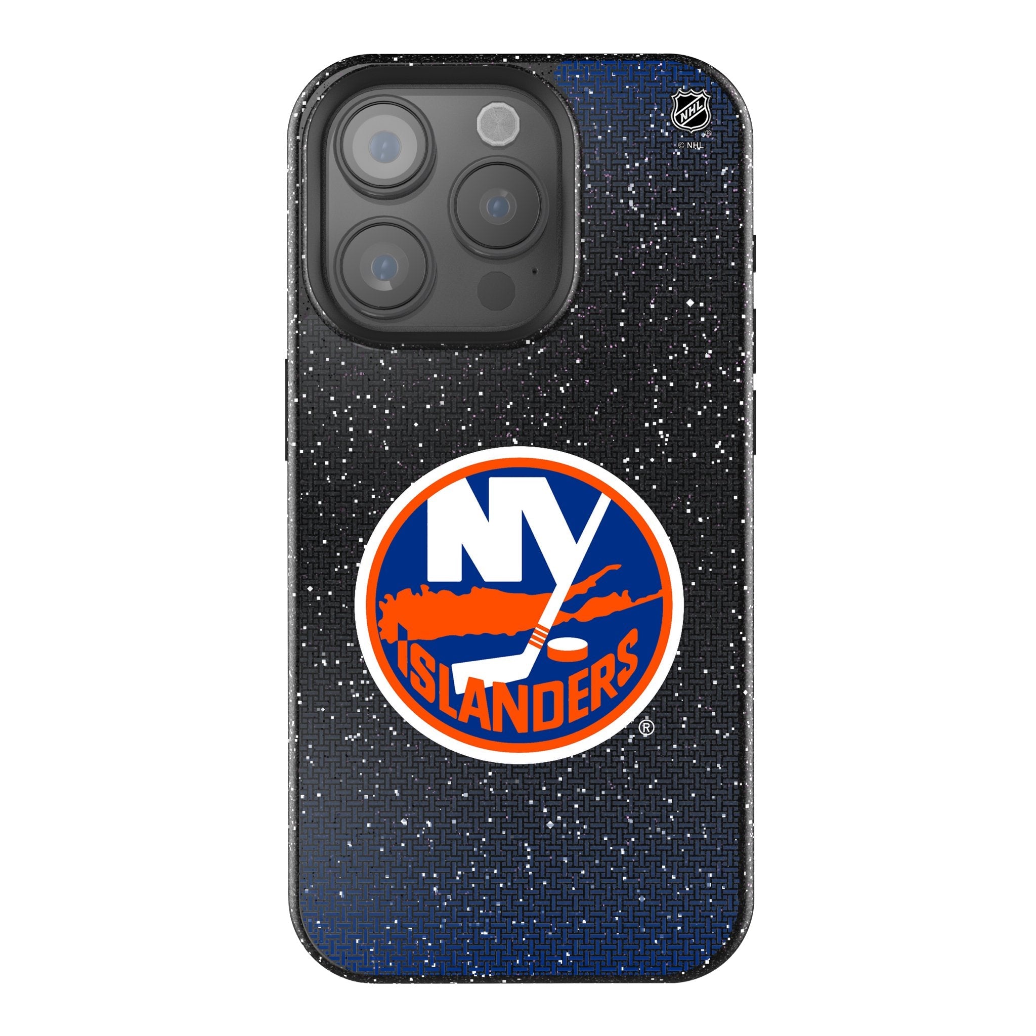New York Islanders Linen Bling Phone Case for Apple iPhone