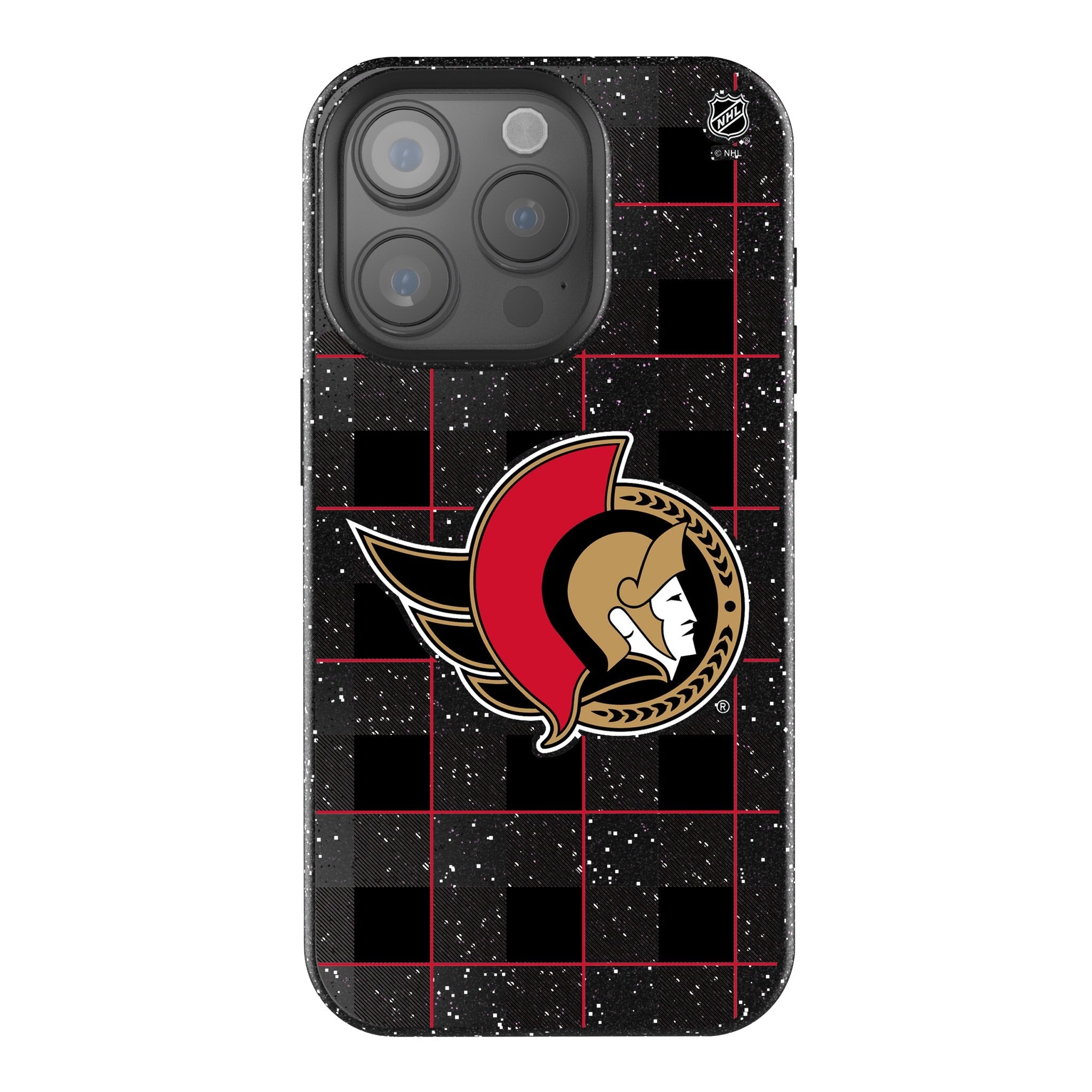 Ottawa Senators Plaid Bling Phone Case