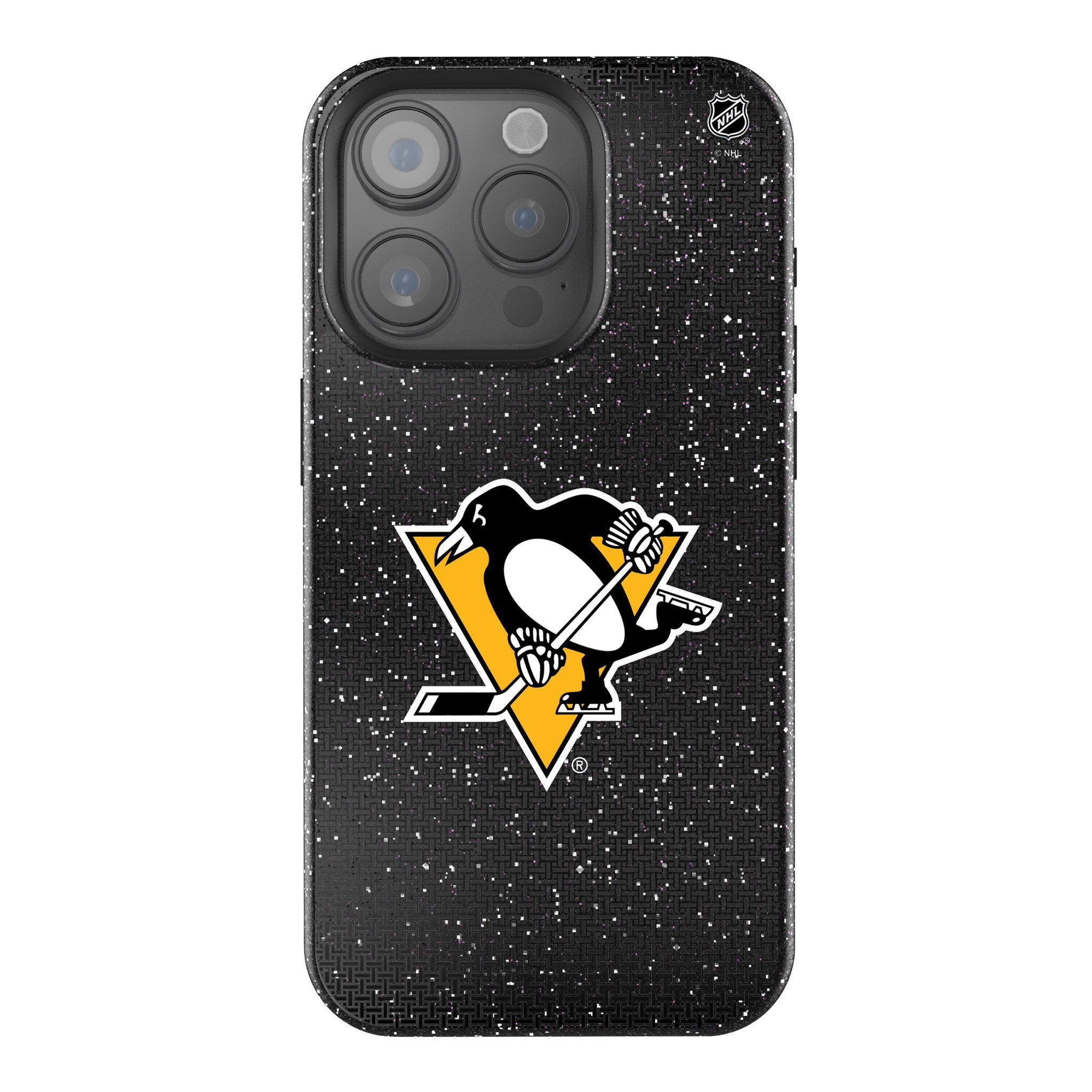 Pittsburgh Penguins Linen Bling Phone Case for Apple iPhone