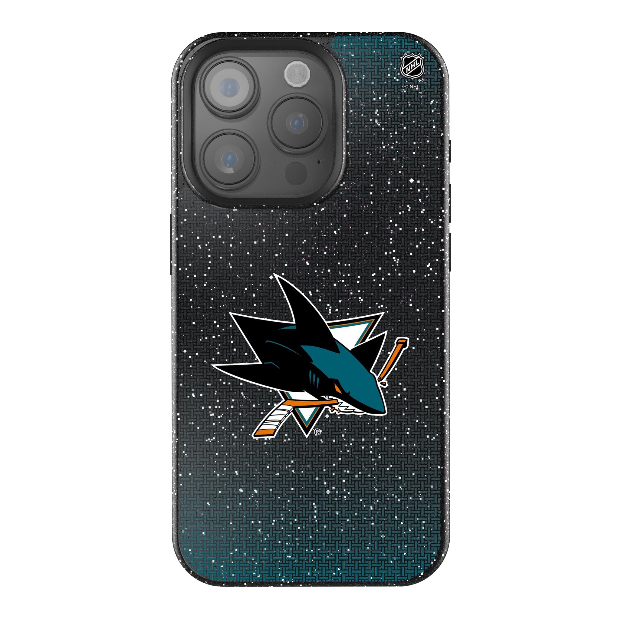 San Jose Sharks Linen Bling Phone Case for Apple iPhone