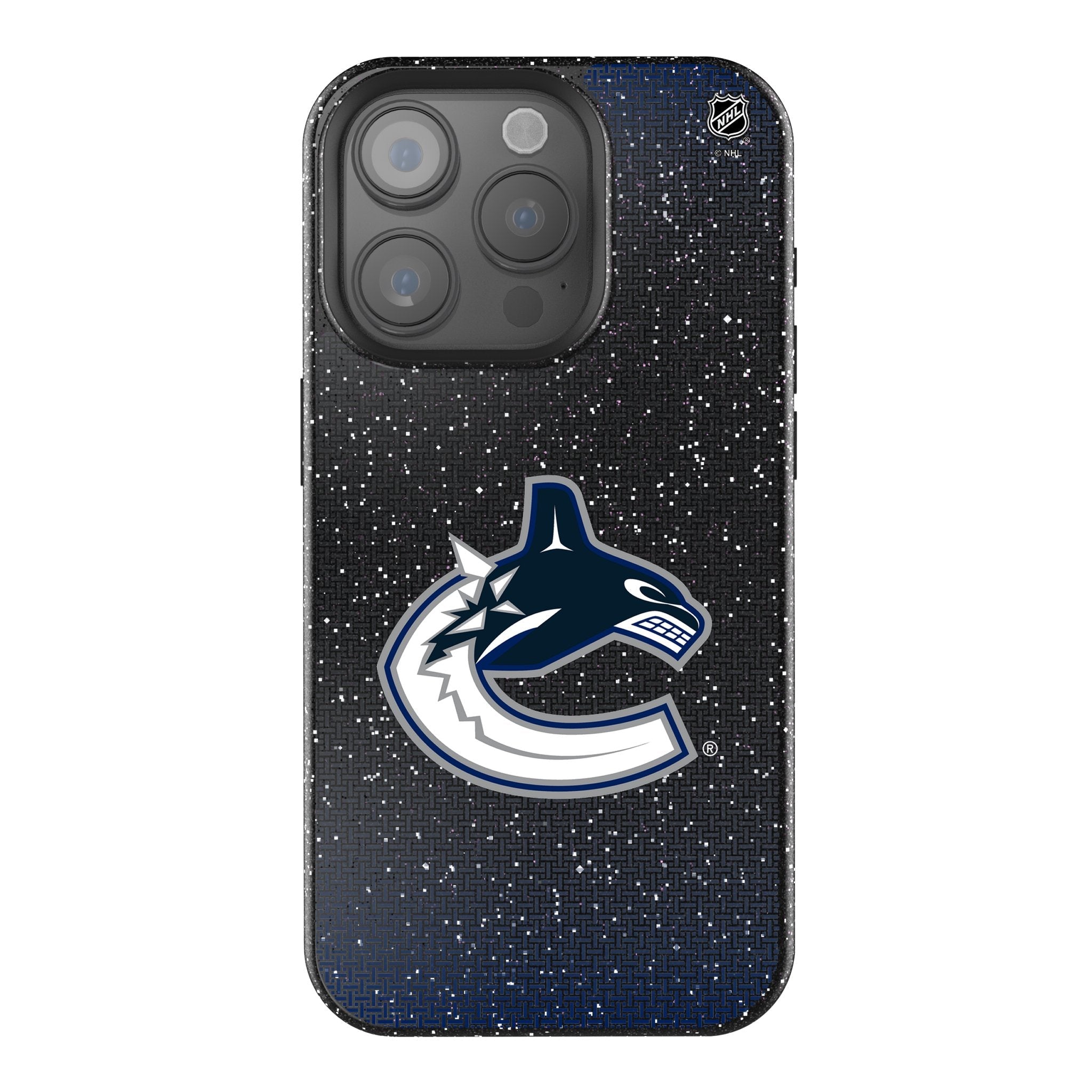 Vancouver Canucks Linen Bling Phone Case for Apple iPhone