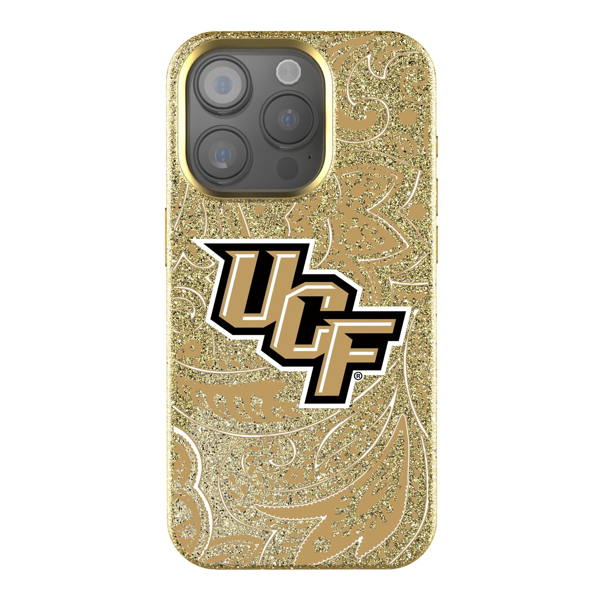 University of Central Florida Golden Knights Paisley Bling Phone Case 1