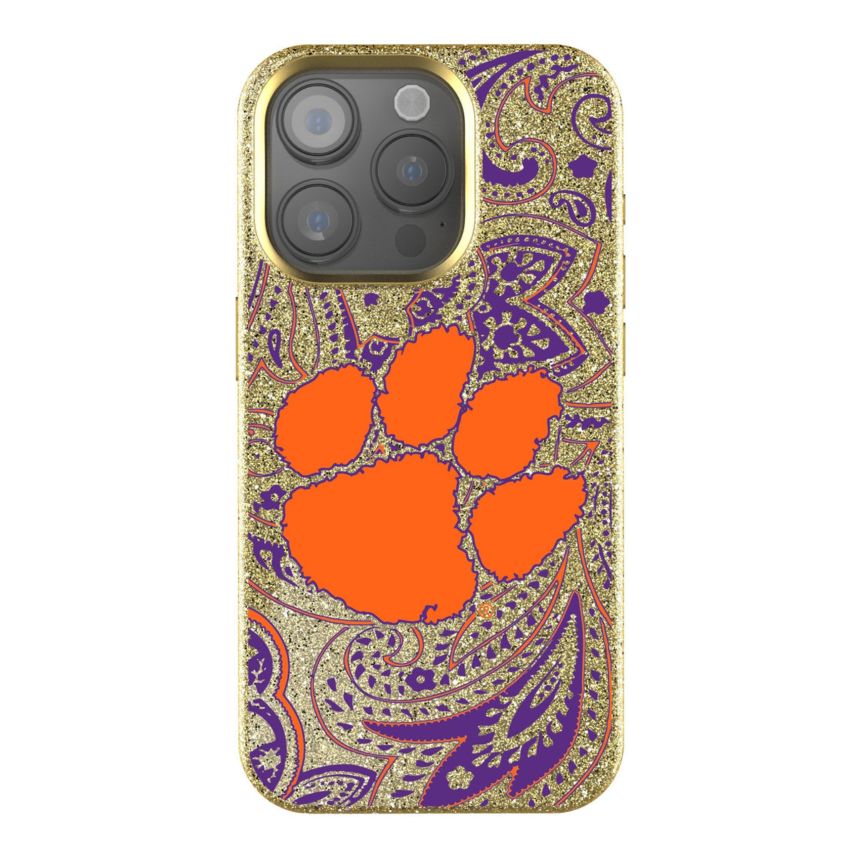 Clemson University Tigers Paisley Bling Phone Case 1