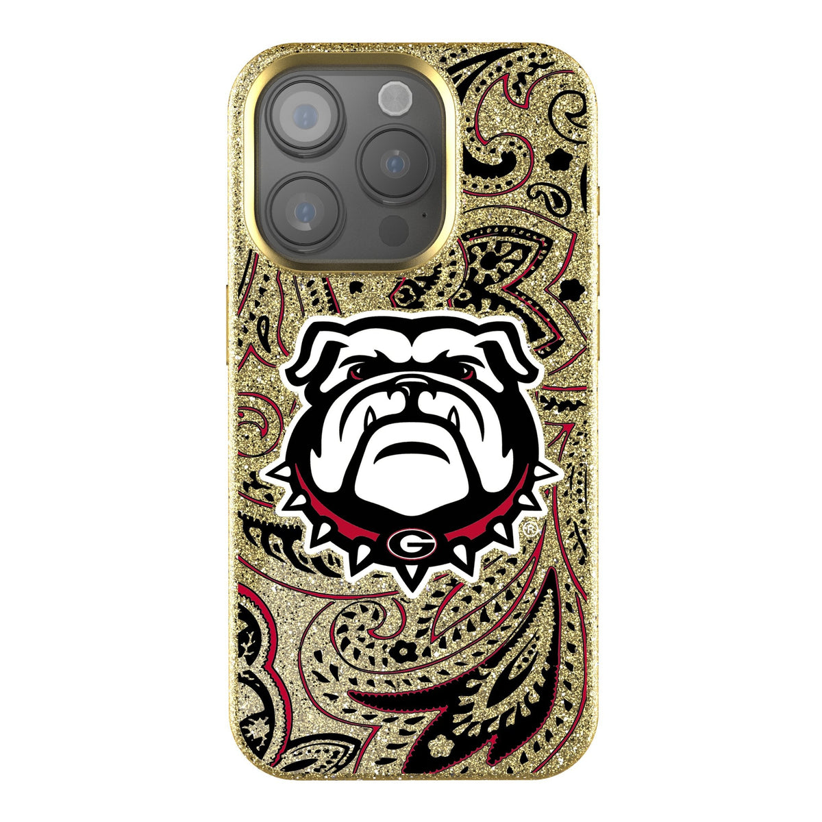University of Georgia Bulldogs Uga Paisley Bling Phone Case for Apple iPhone 1