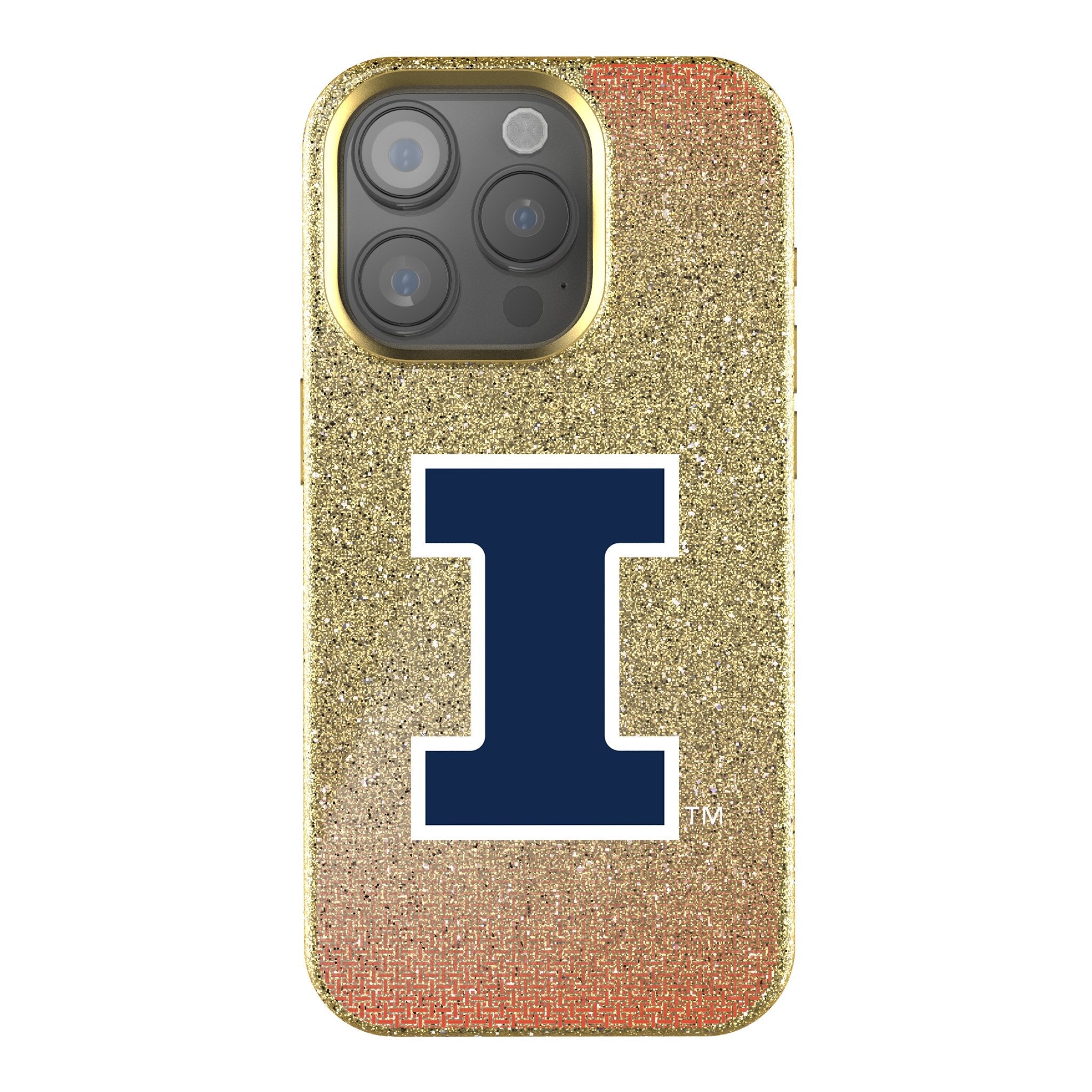 University of Illinois Fighting Illini Linen Bling Phone Case for Apple iPhone 1