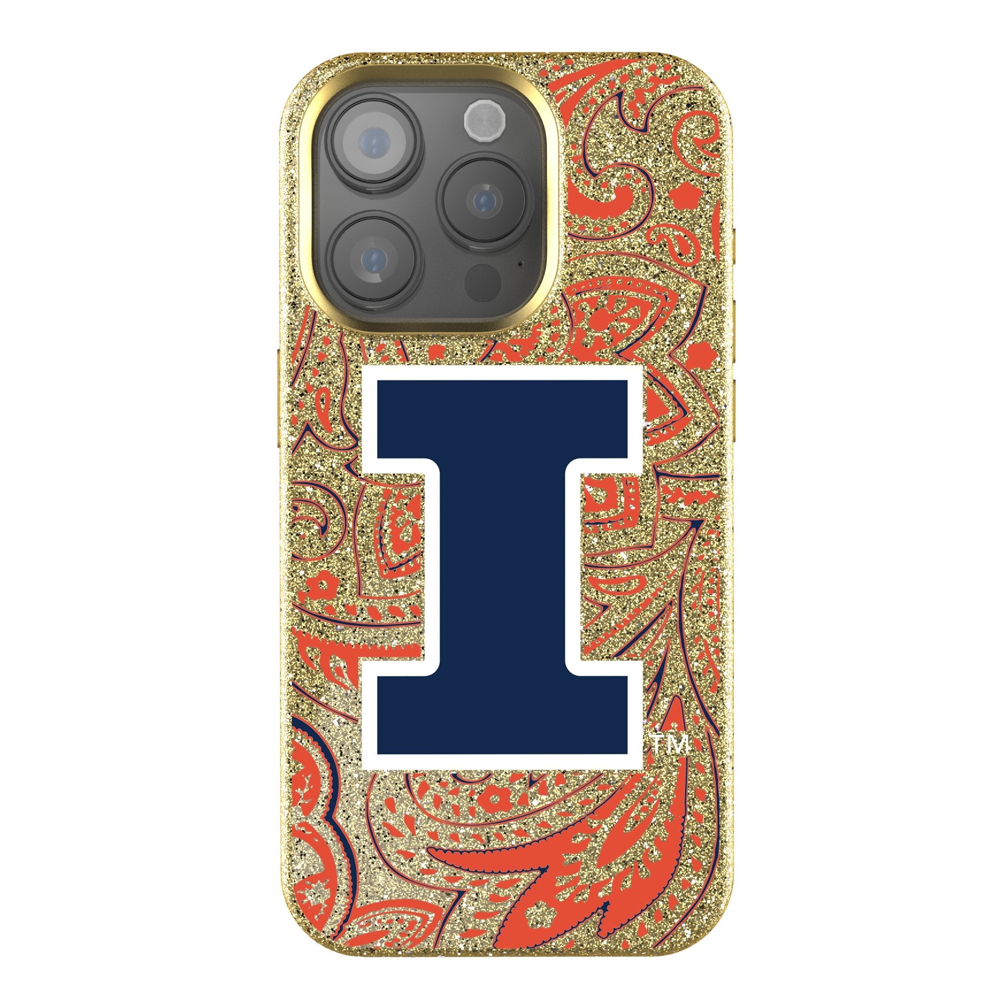 University of Illinois Fighting Illini Paisley Bling Phone Case