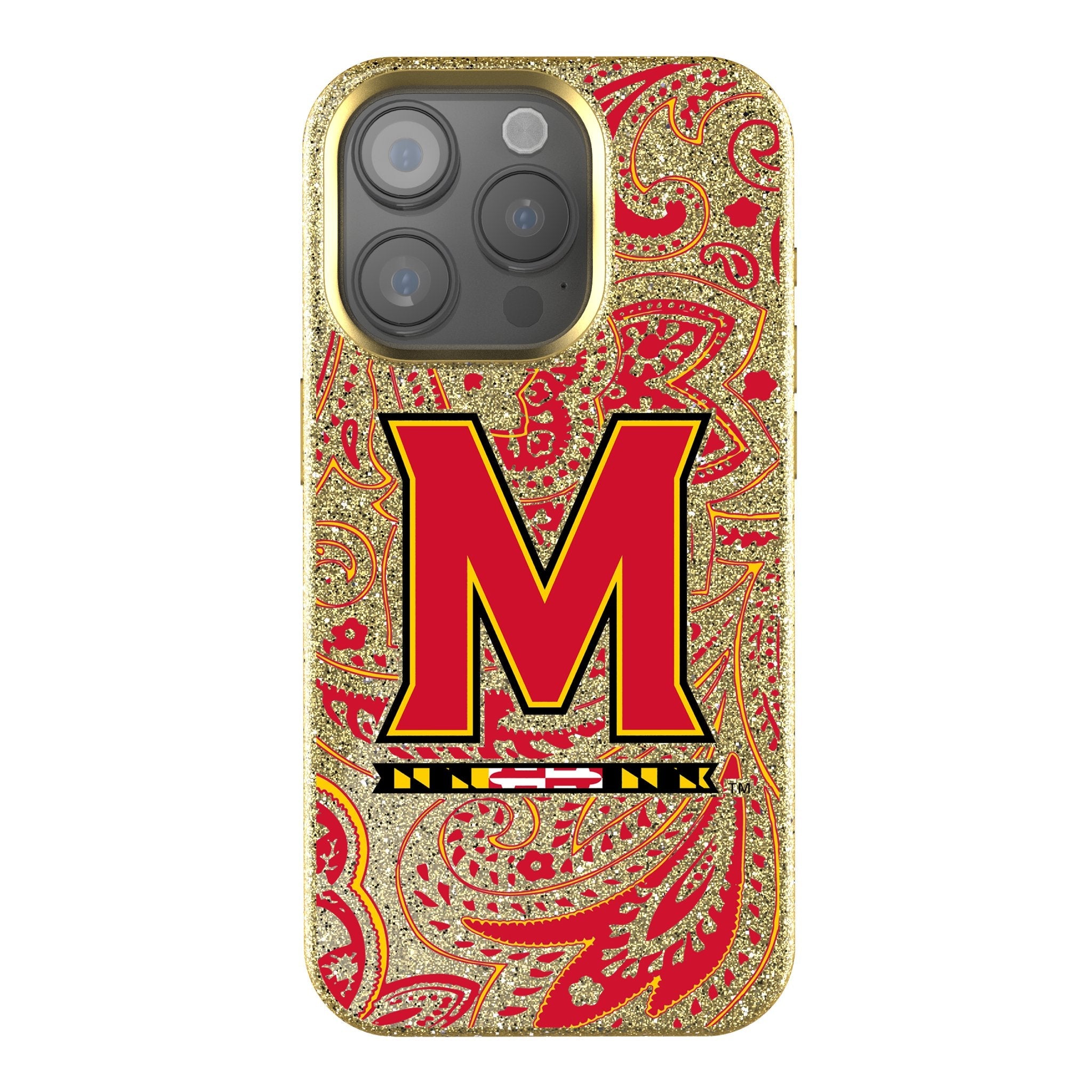 University of Maryland Terrapins Paisley Bling Phone Case 1