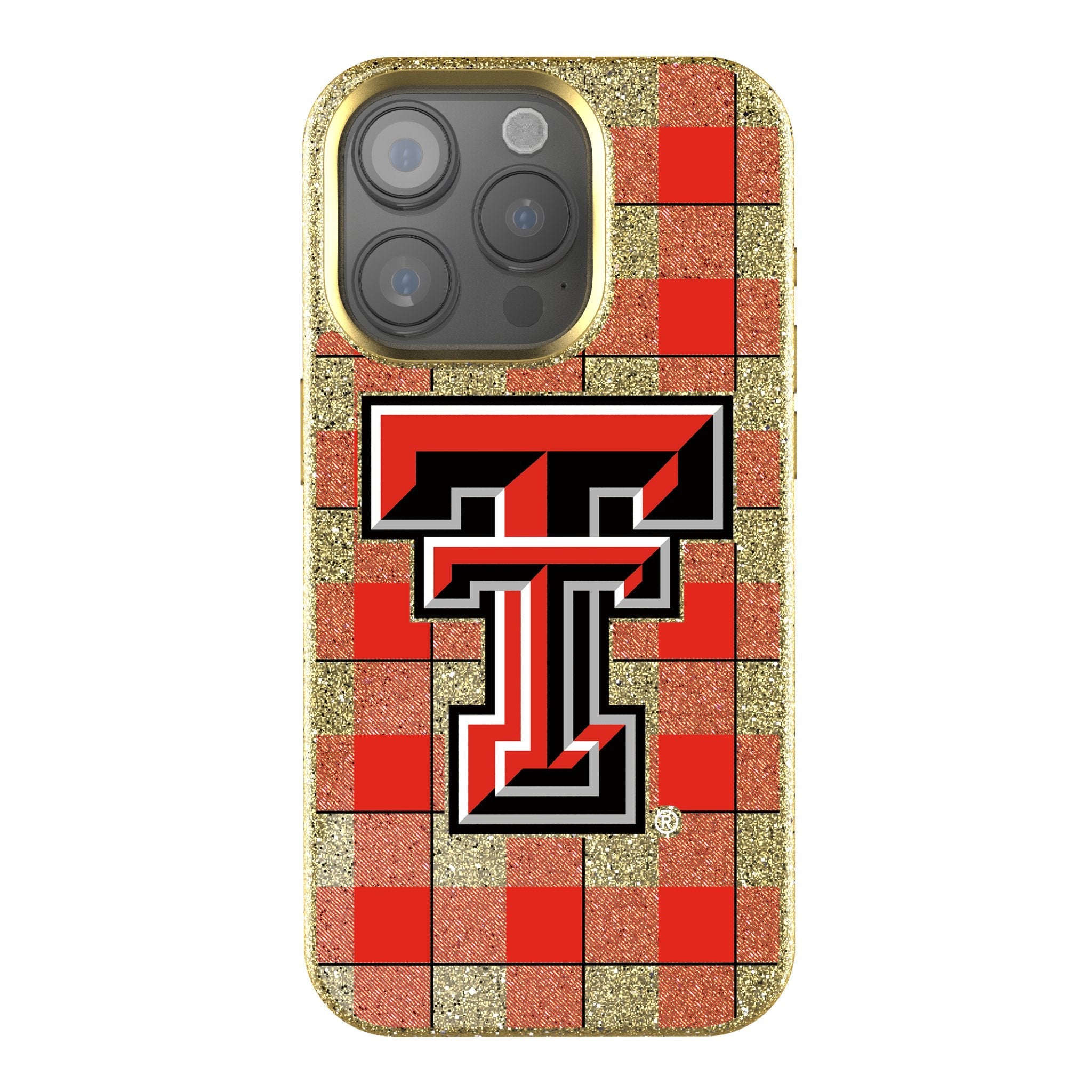 Texas Tech Red Raiders Plaid Bling Phone Case