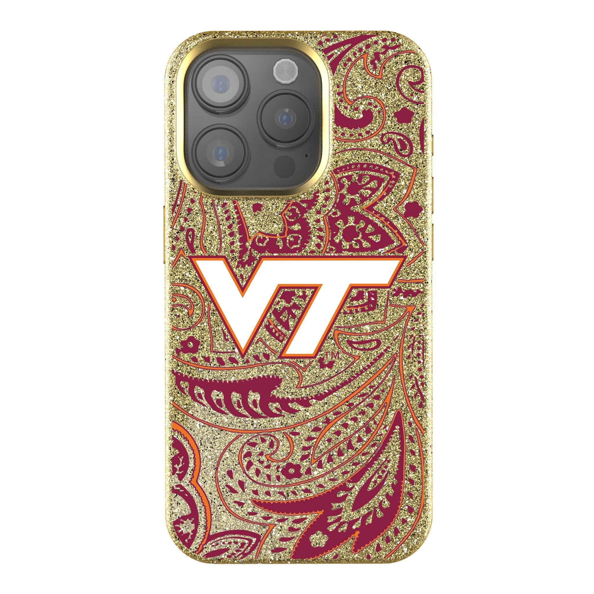 Virginia Tech Hokies Paisley Bling Phone Case 1