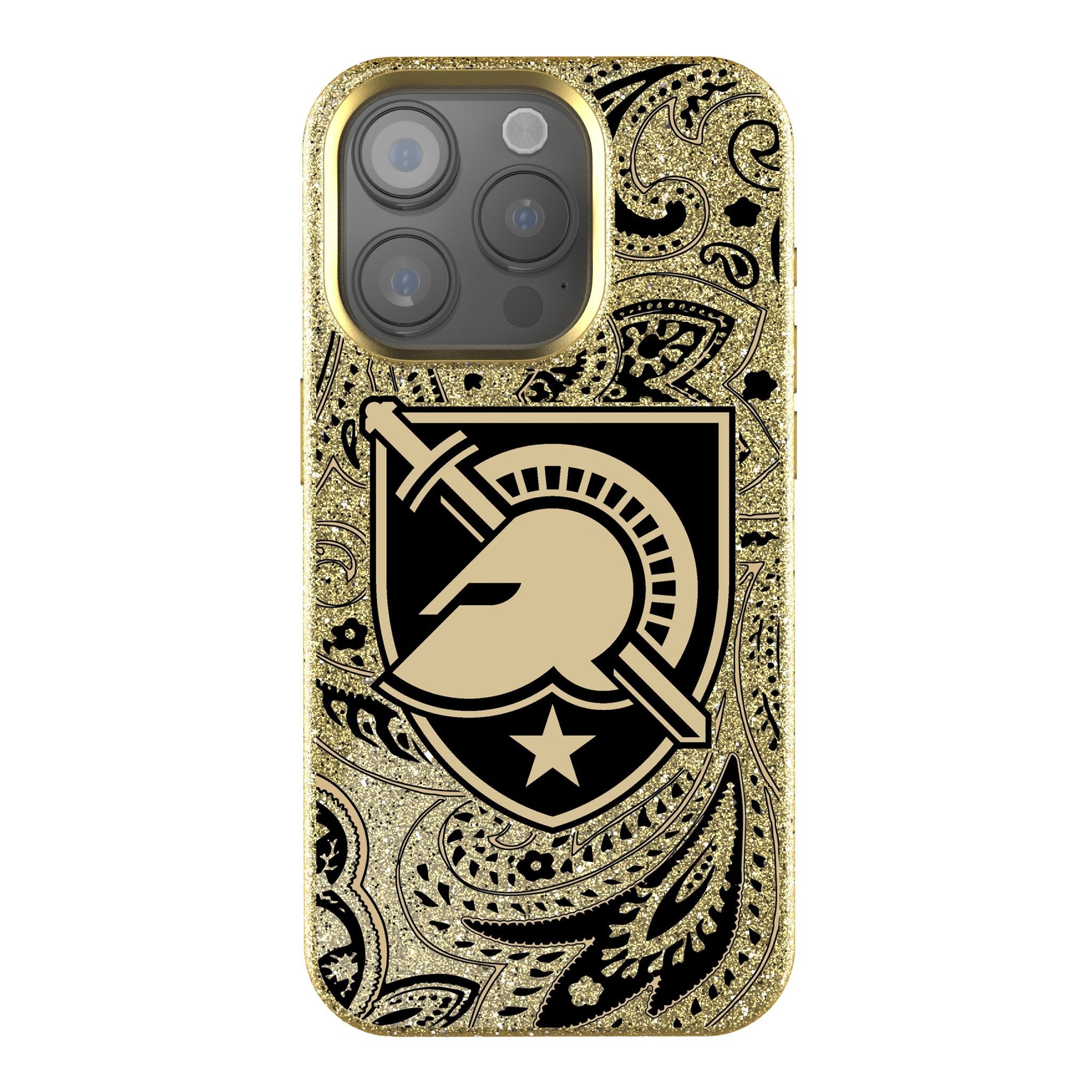 United States Military Academy Black Knights Paisley Bling Phone Case 1