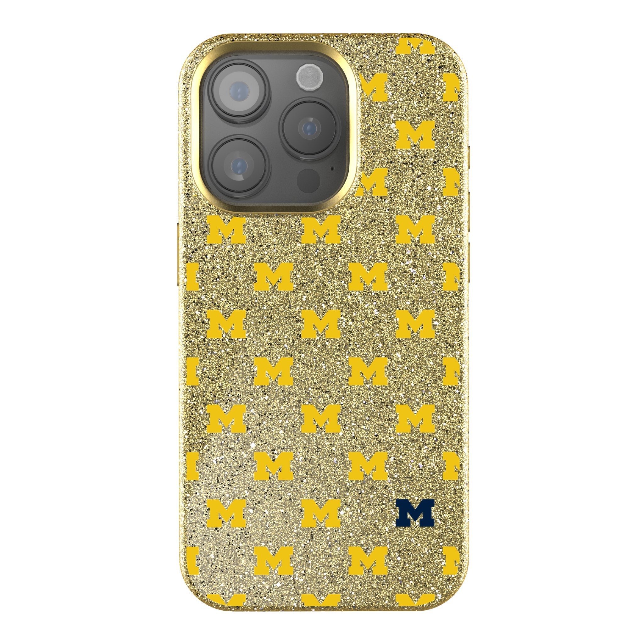 University of Michigan Wolverines Fashion Pattern Bling Phone Case for Apple iPhone