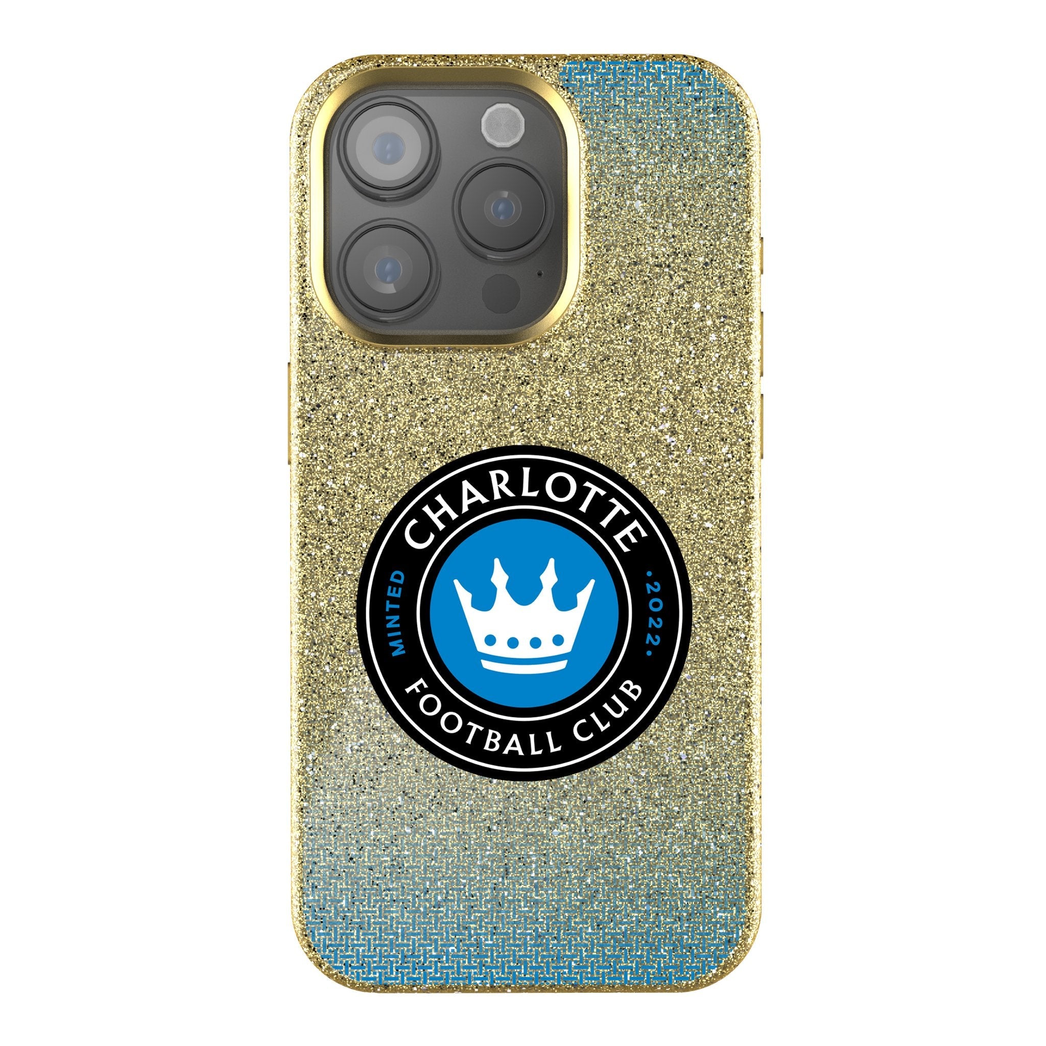 Charlotte FC Linen Bling Phone Case for Apple iPhone