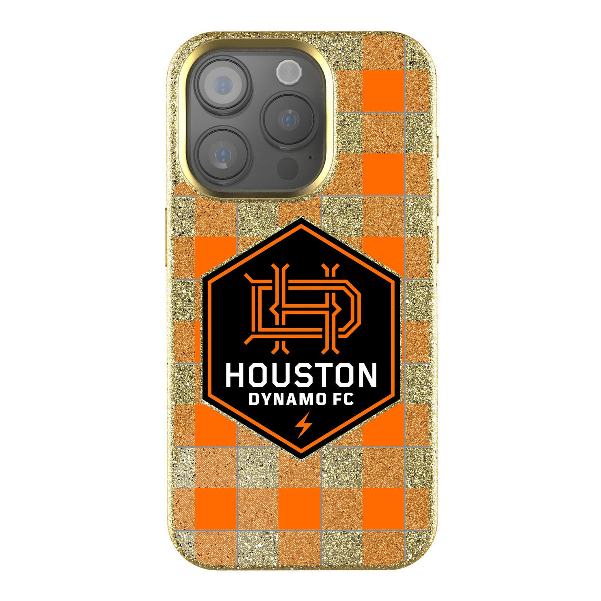 Houston Dynamo  Plaid Bling Phone Case 1