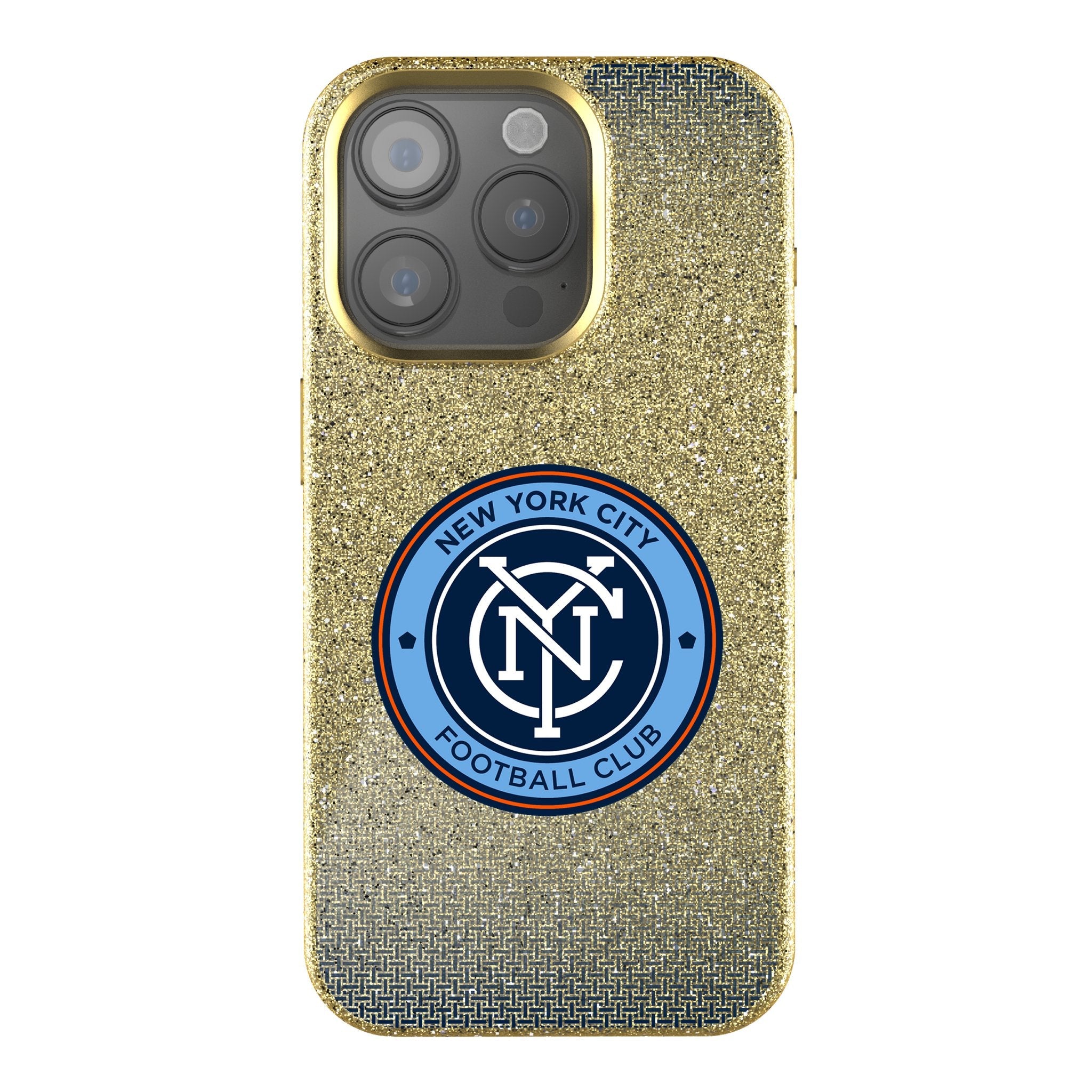 New York City FC Linen Bling Phone Case for Apple iPhone