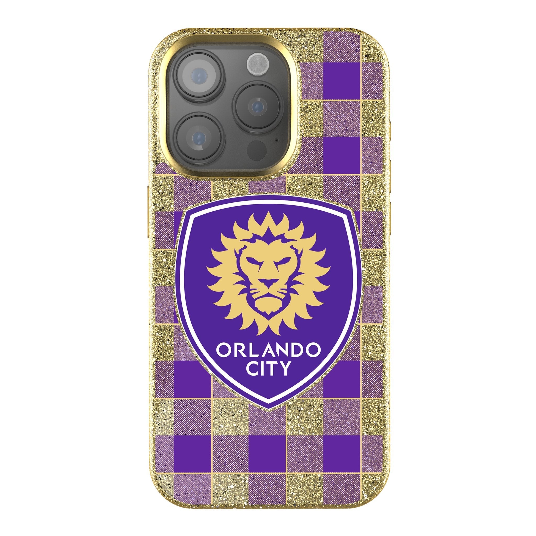 Orlando City Soccer Club  Plaid Bling Phone Case