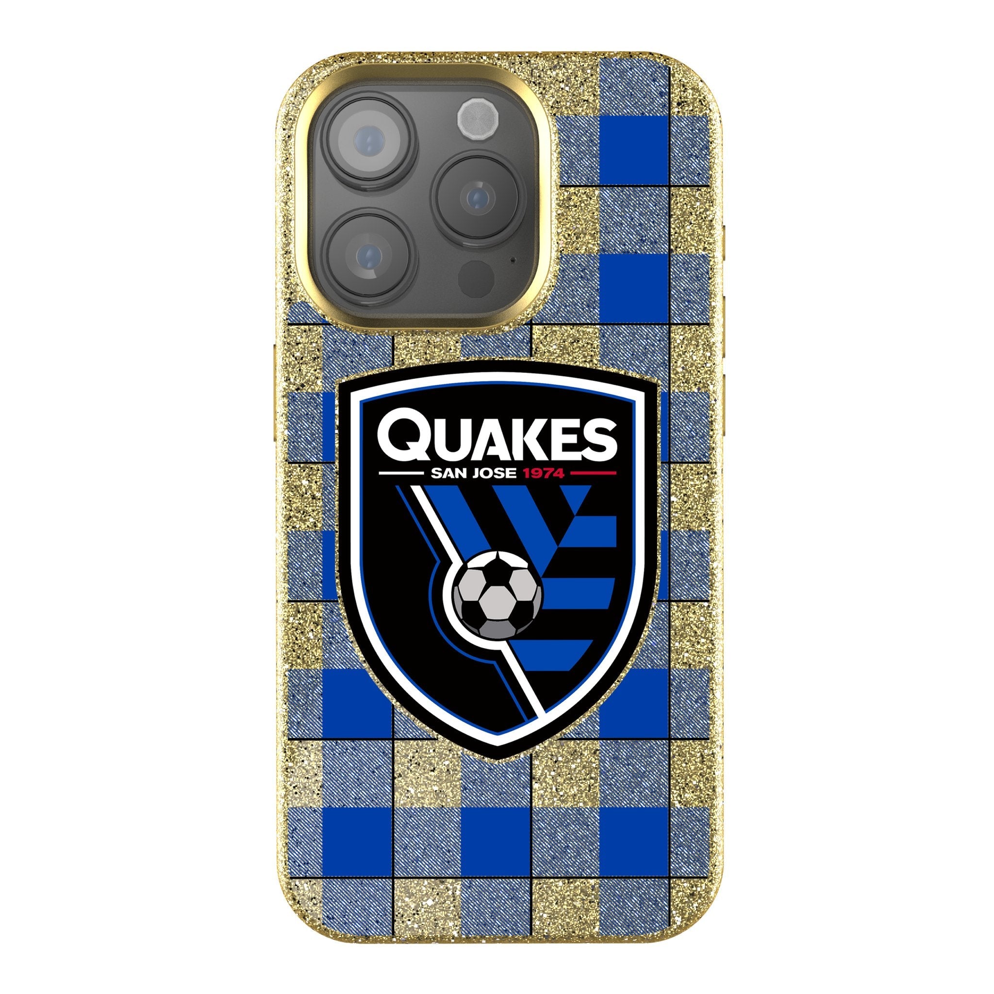 San Jose Earthquakes   Plaid Bling Phone Case 1