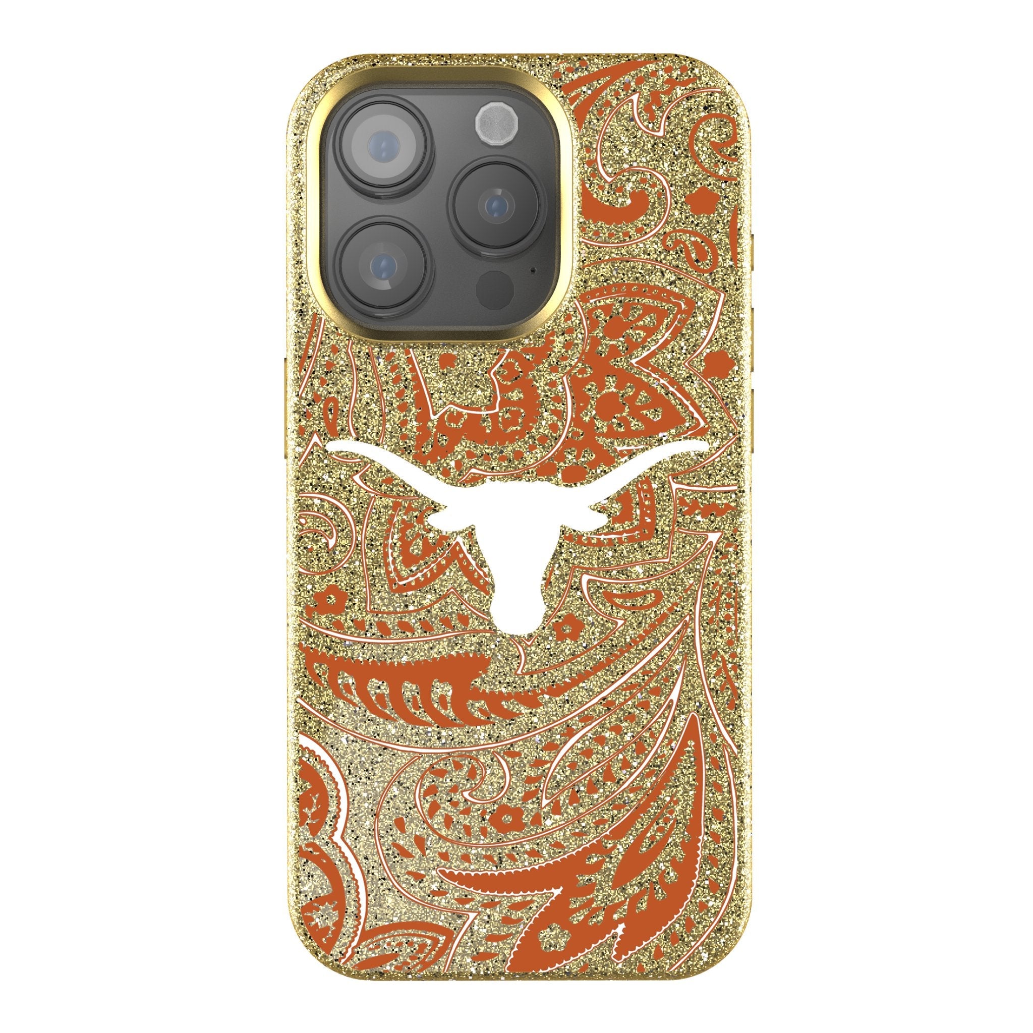 University of Texas Longhorns Paisley Bling Phone Case