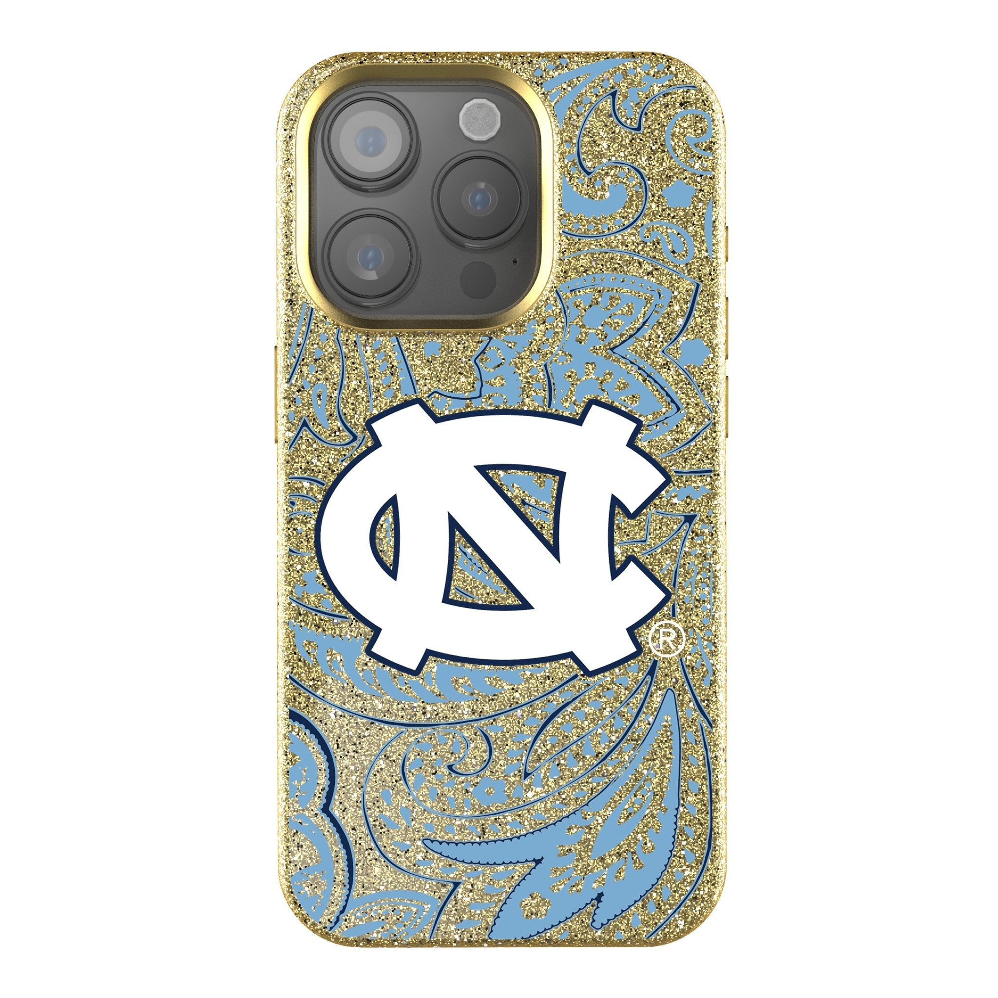 University of North Carolina Tar Heels Paisley Bling Phone Case 1