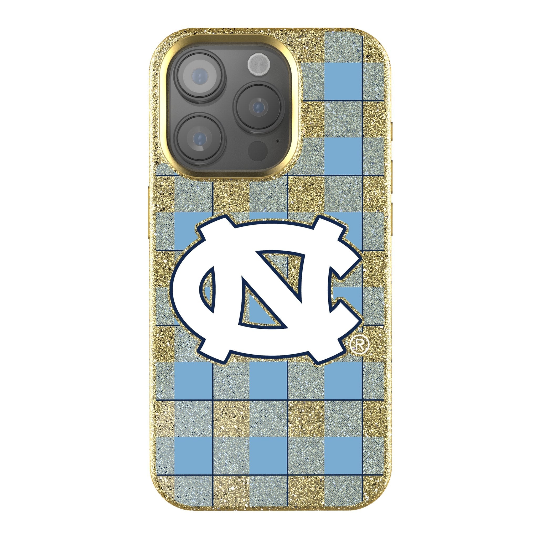 University of North Carolina Tar Heels Plaid Bling Phone Case