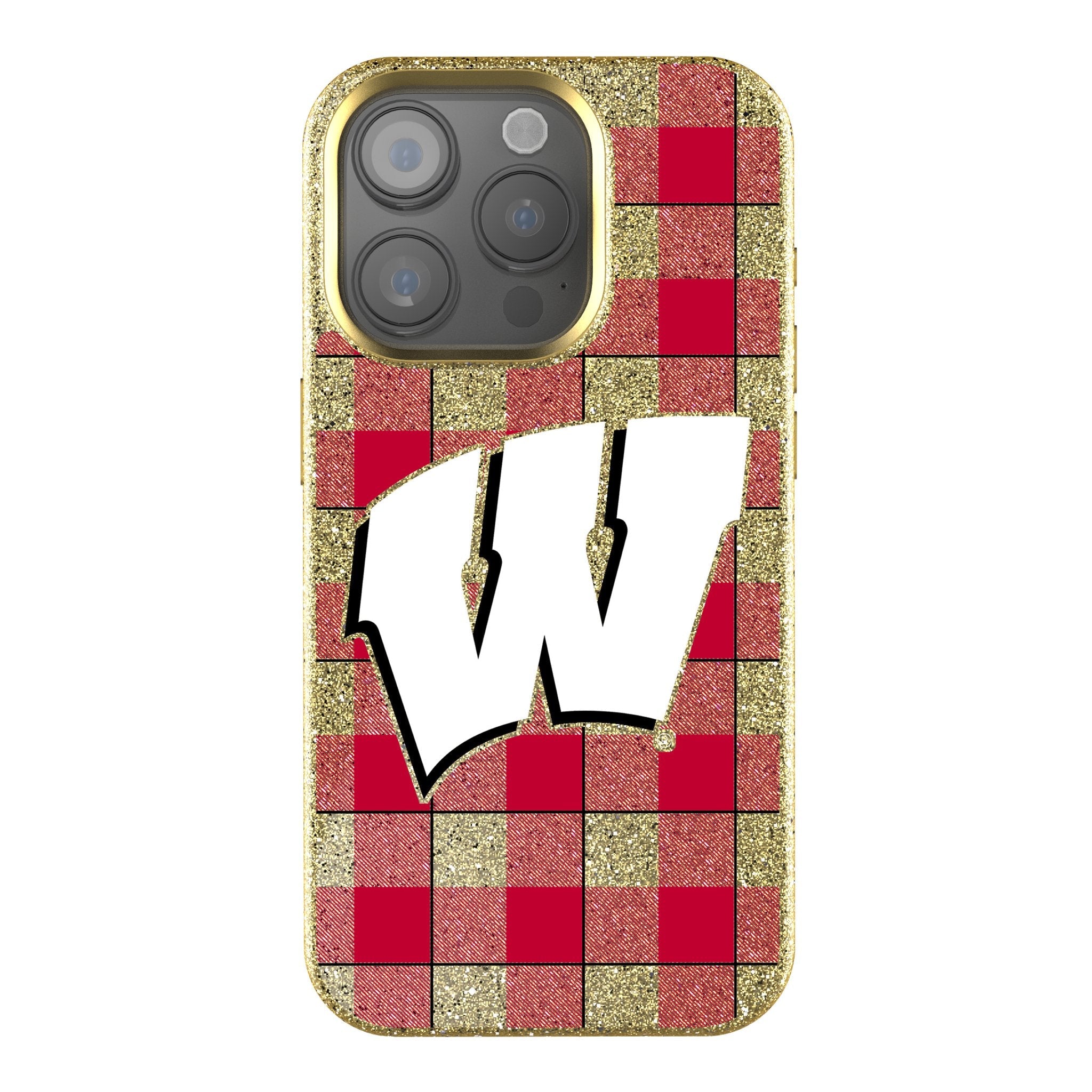 University of Wisconsin Badgers Plaid Bling Phone Case