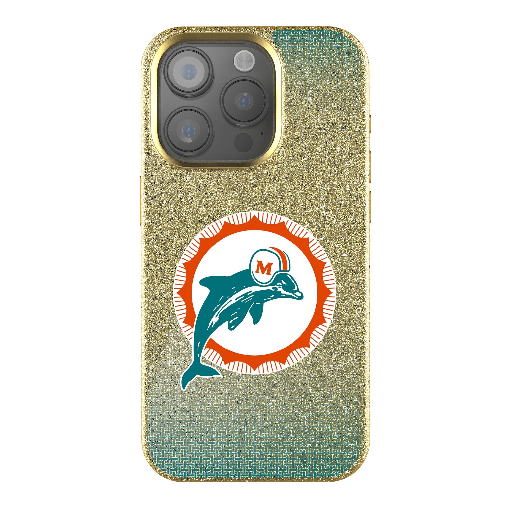 Miami Dolphins 1966-1973 Historic Collection Linen Bling Phone Case for Apple iPhone 1