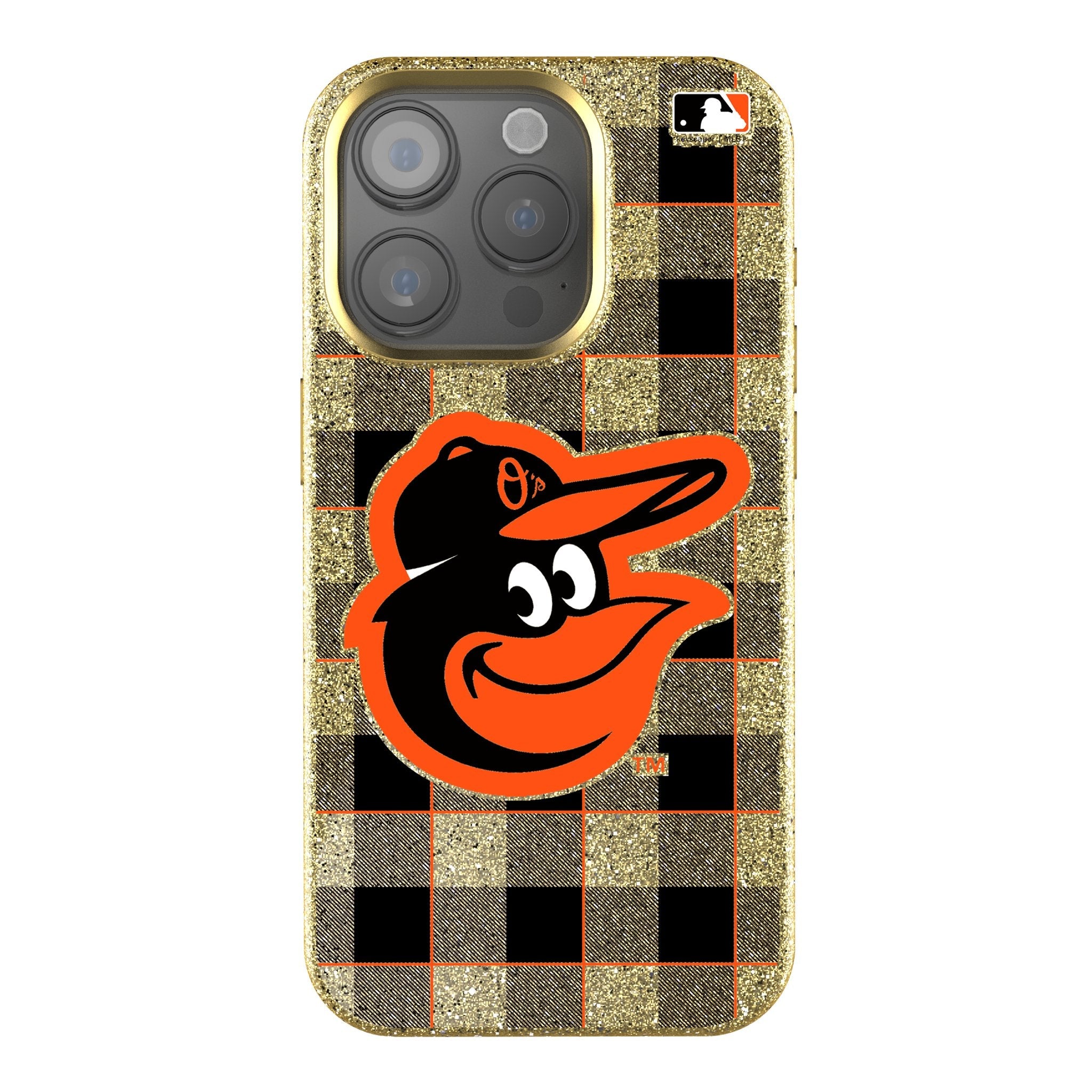 Baltimore Orioles Plaid Bling Phone Case