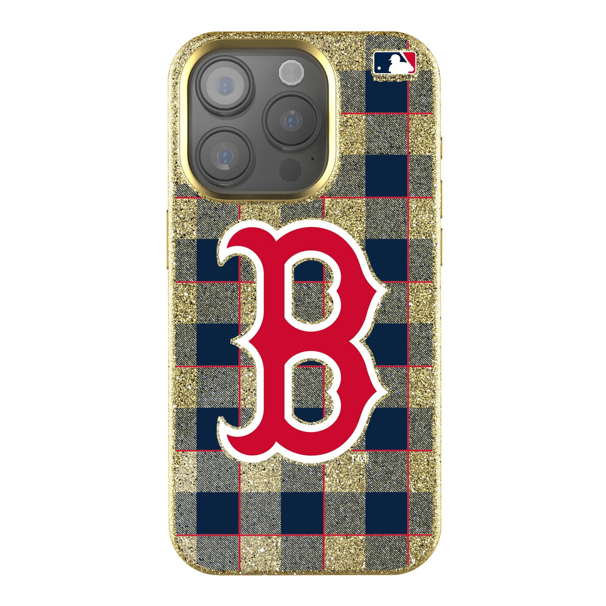 Boston Red Sox Plaid Bling Phone Case 1