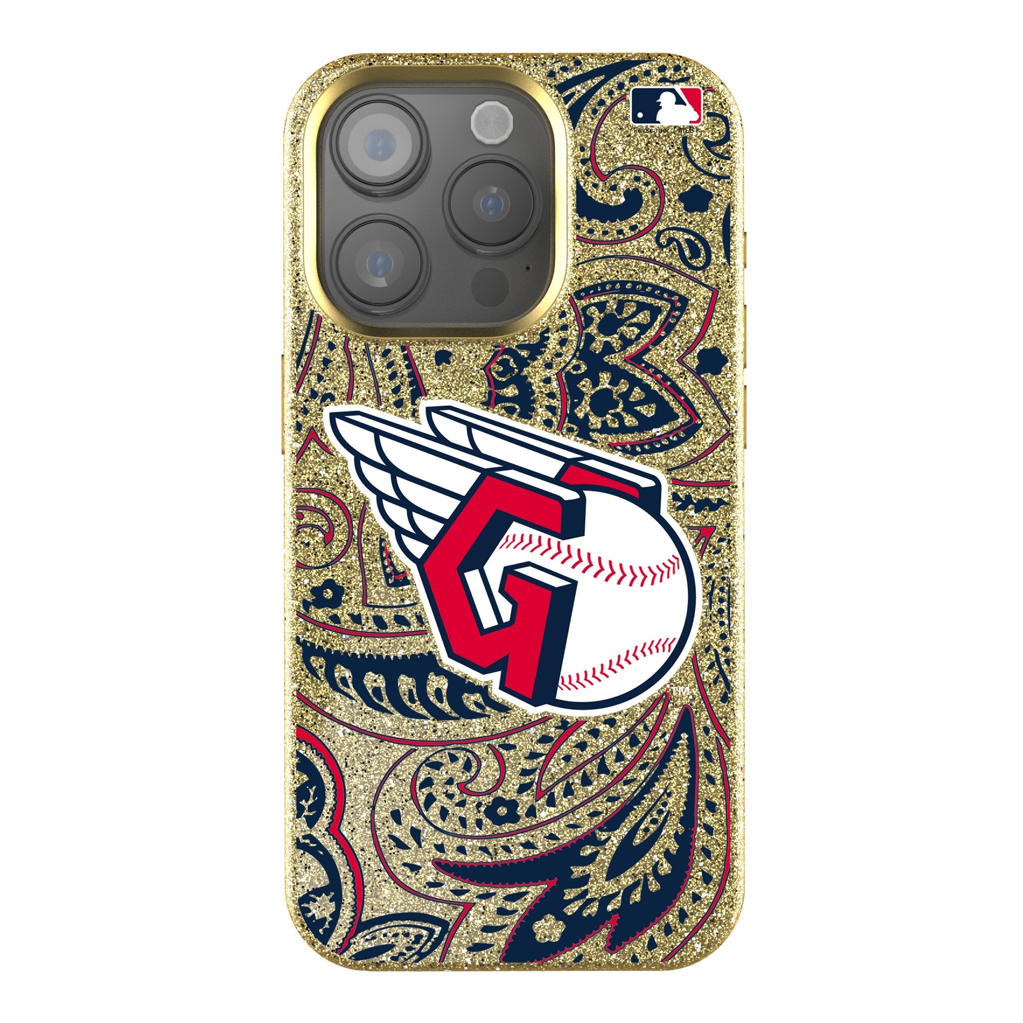 Cleveland Guardians Paisley Bling Phone Case 1