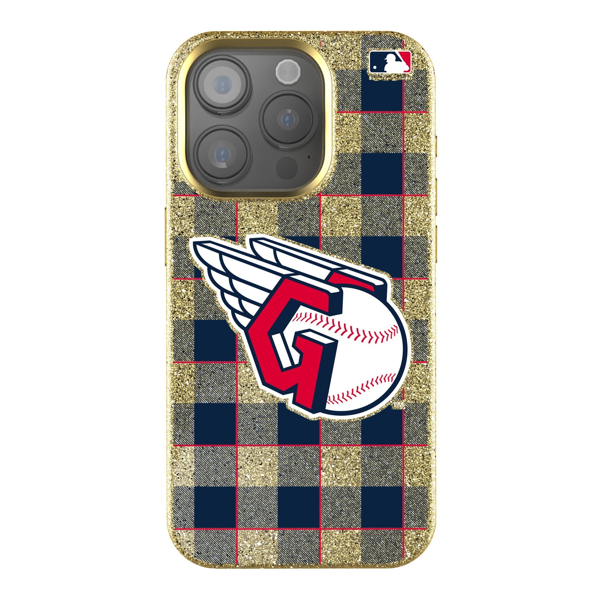 Cleveland Guardians Plaid Bling Phone Case 1