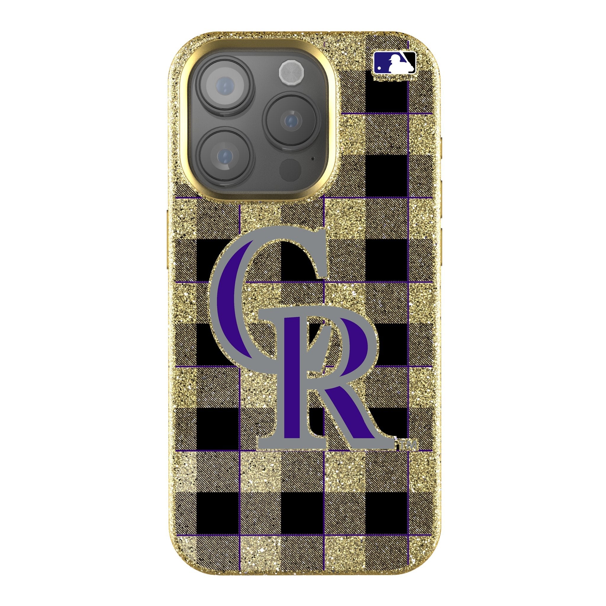 Colorado Rockies Plaid Bling Phone Case 1