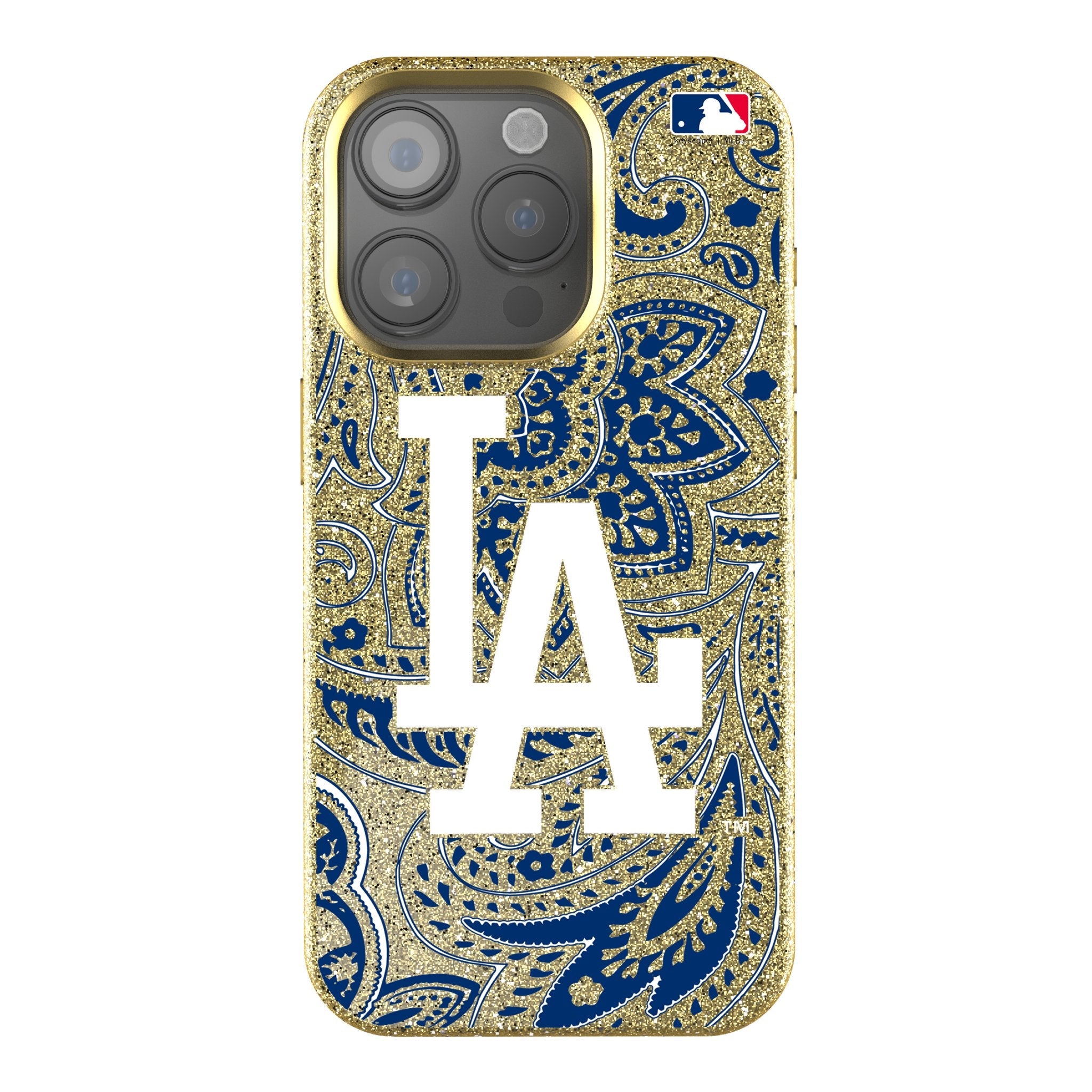 LA Dodgers Paisley Bling Phone Case for Apple iPhone 1