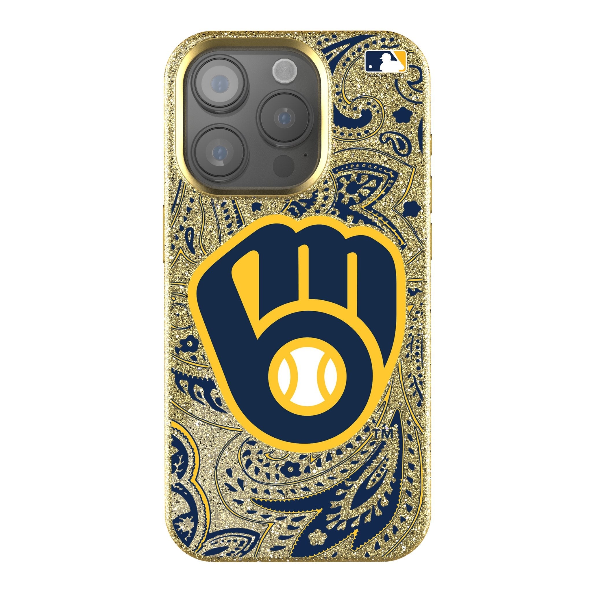 Milwaukee Brewers Paisley Bling Phone Case 1