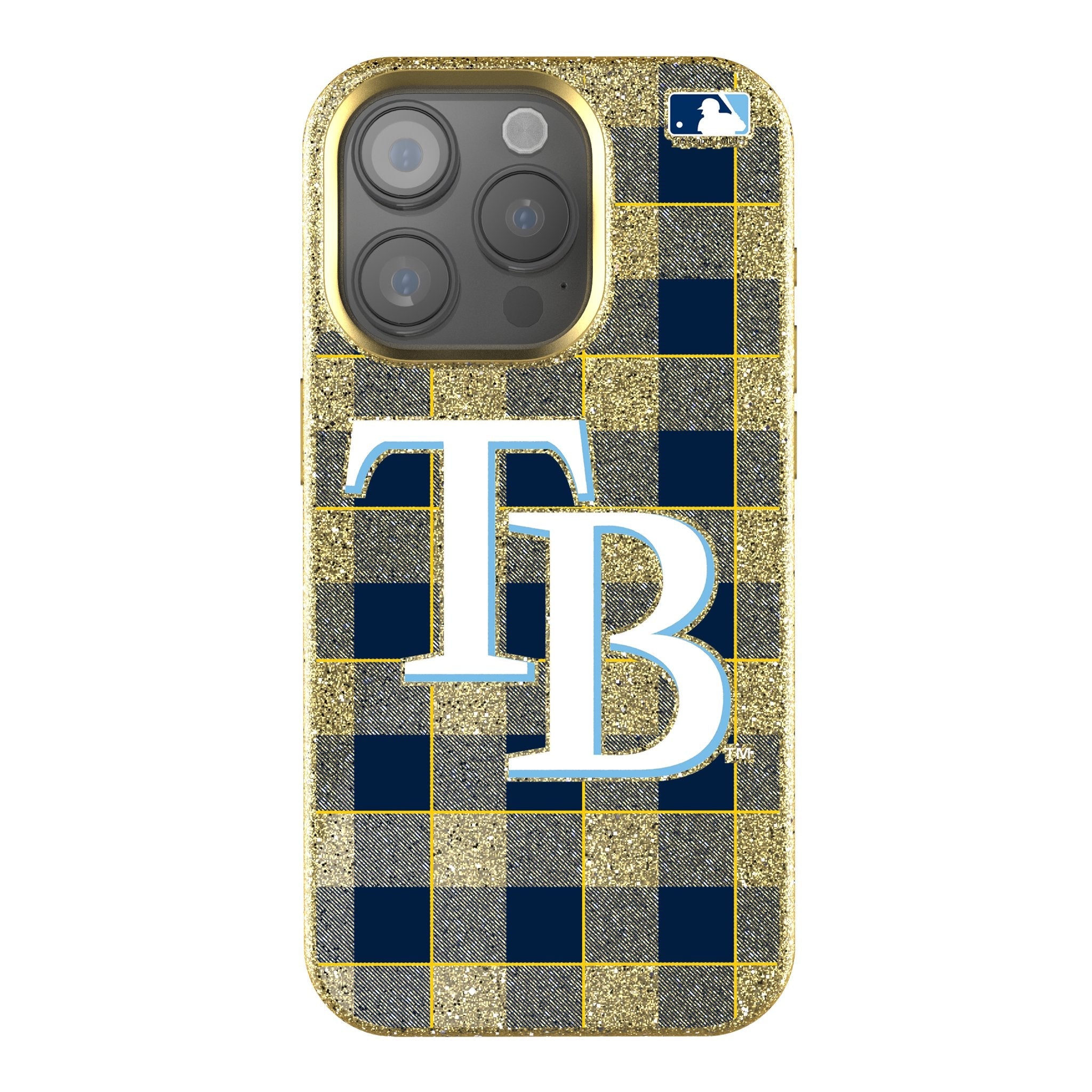 Tampa Bay Rays Plaid Bling Phone Case for Apple iPhone 1