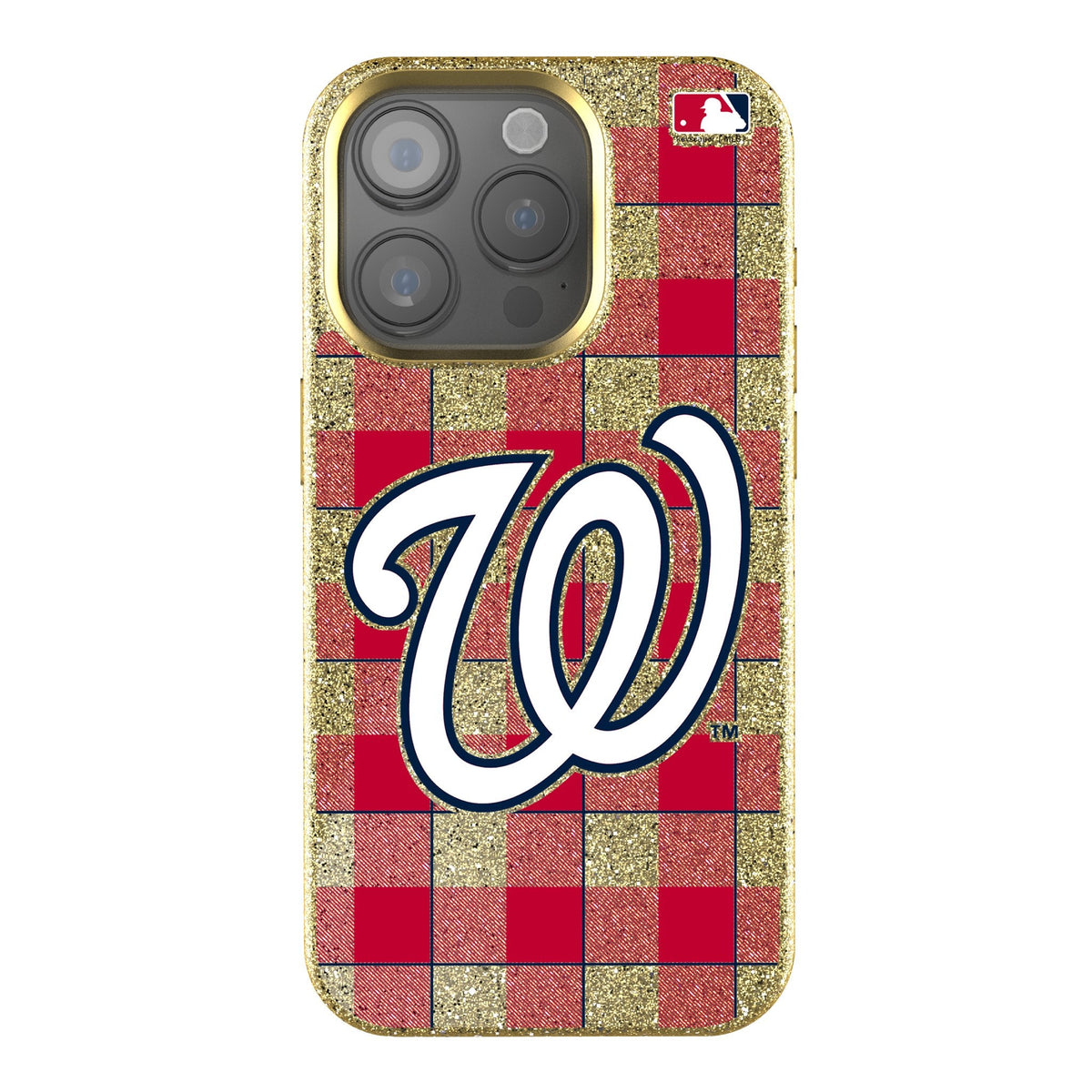Washington Nationals Plaid Bling Phone Case 1