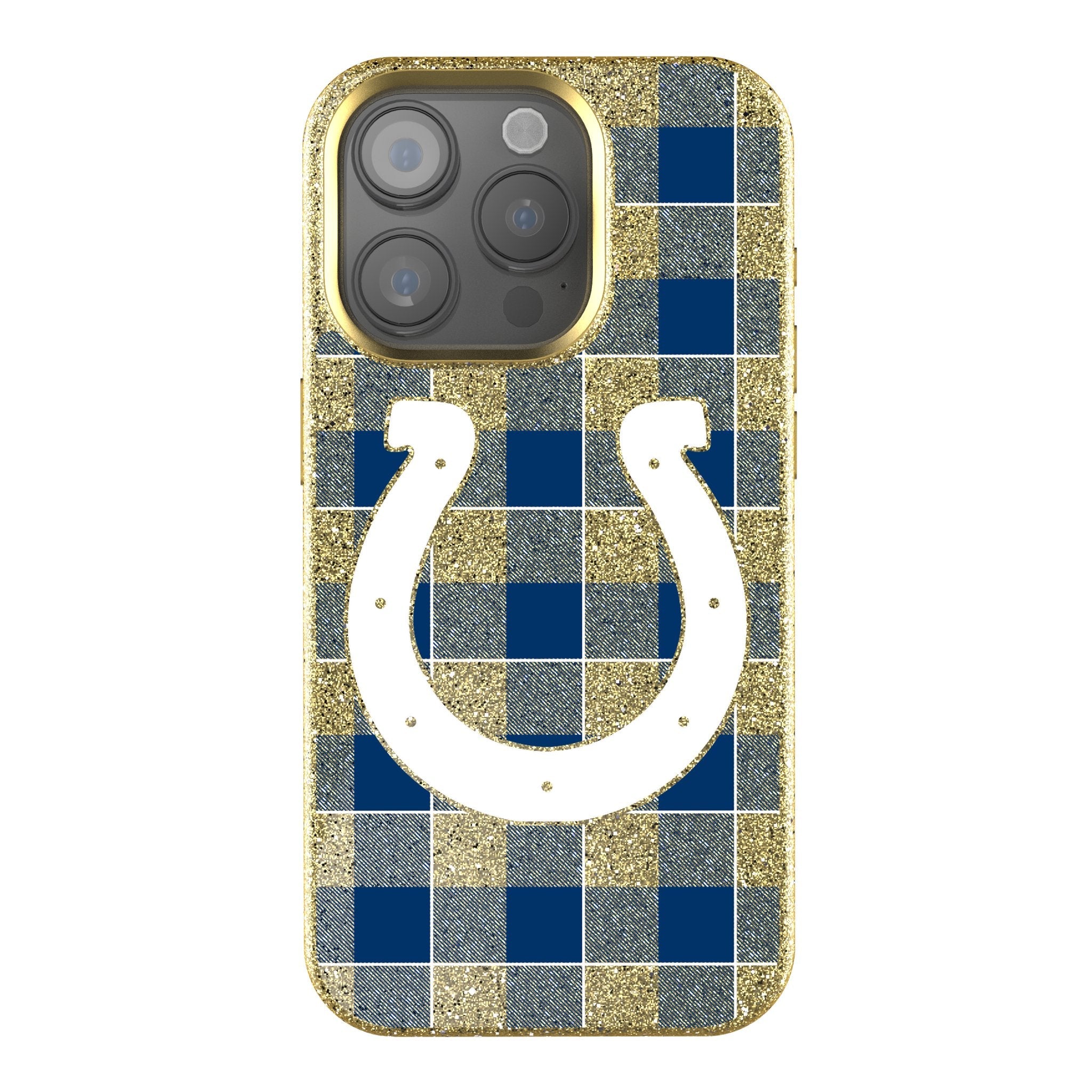 Indianapolis Colts Plaid Bling Phone Case 1