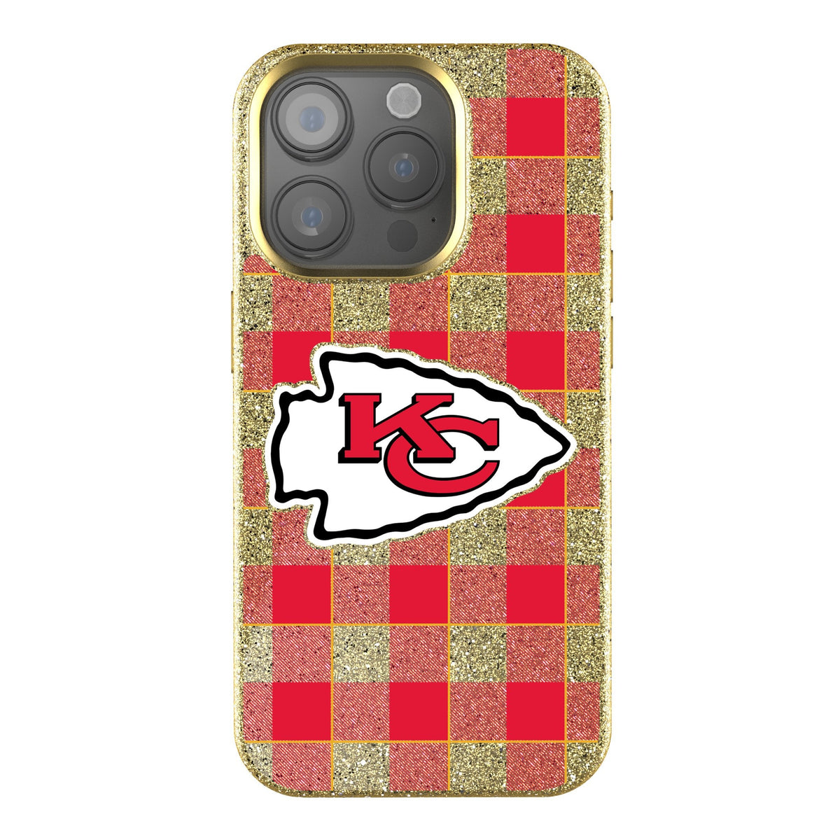 Kansas City Chiefs Plaid Bling Phone Case 1