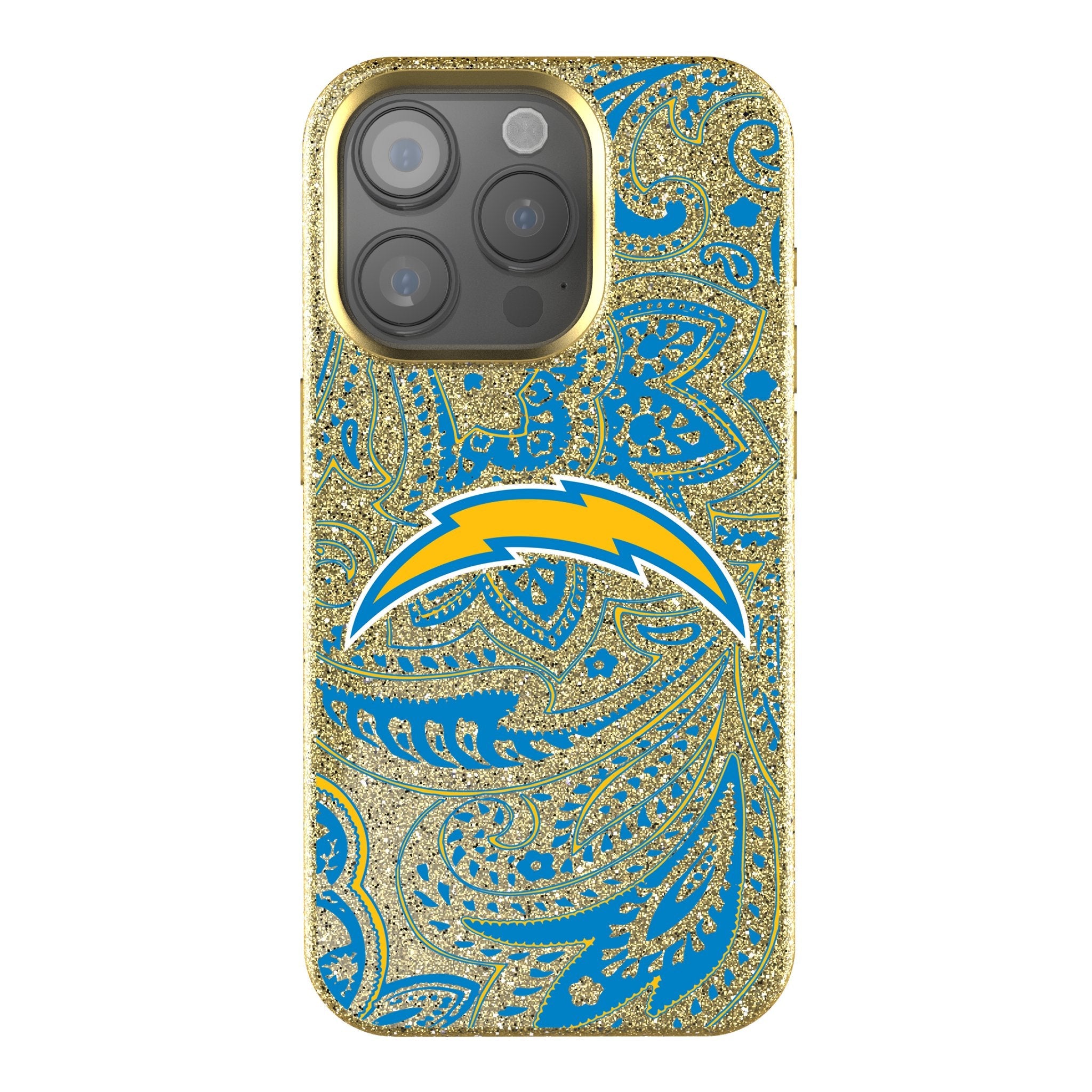 Los Angeles Chargers Paisley Bling Phone Case 1