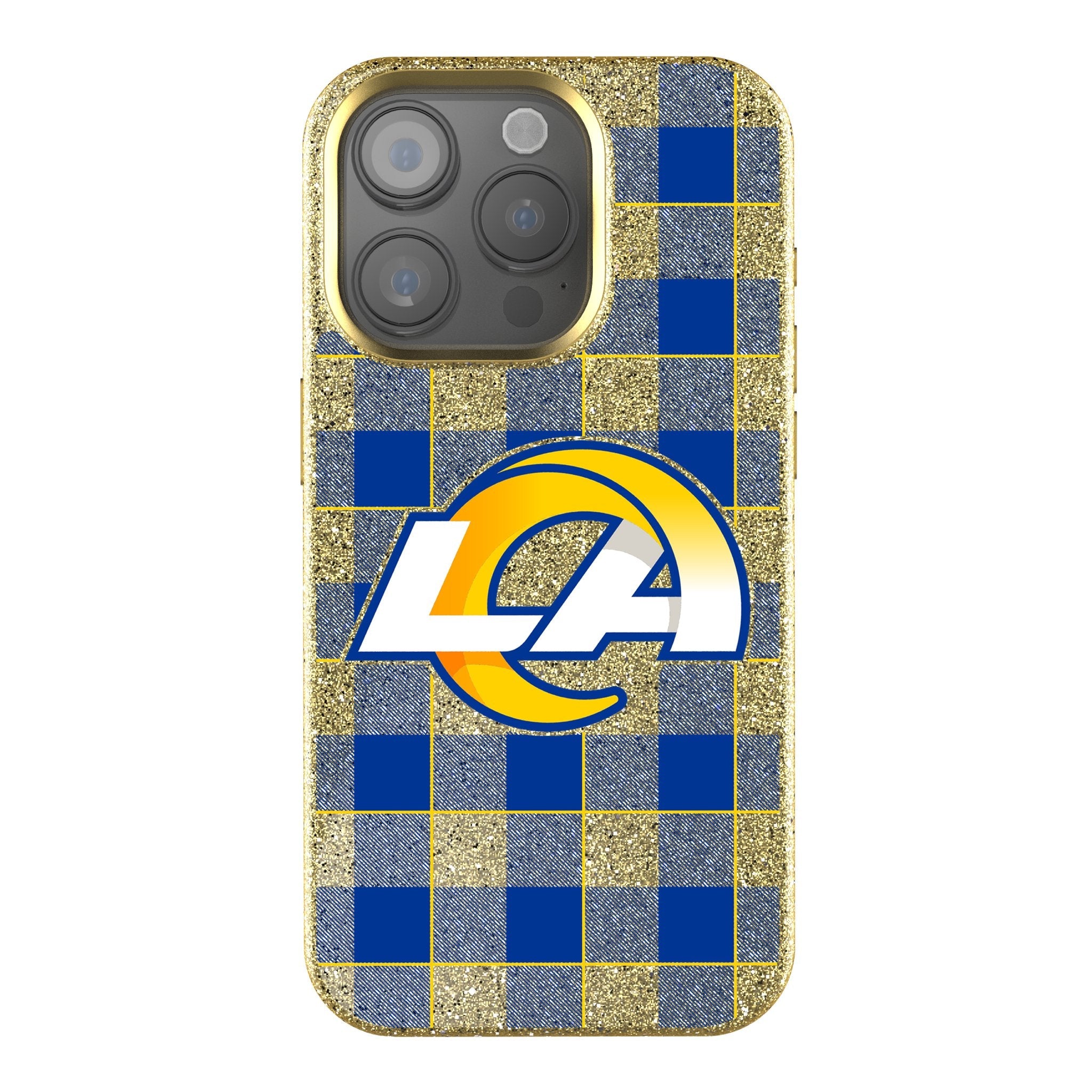 Los Angeles Rams Plaid Bling Phone Case 1
