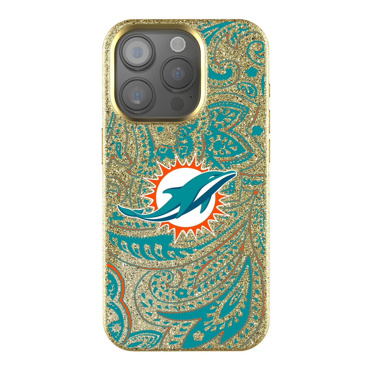 Miami Dolphins Paisley Bling Phone Case 1