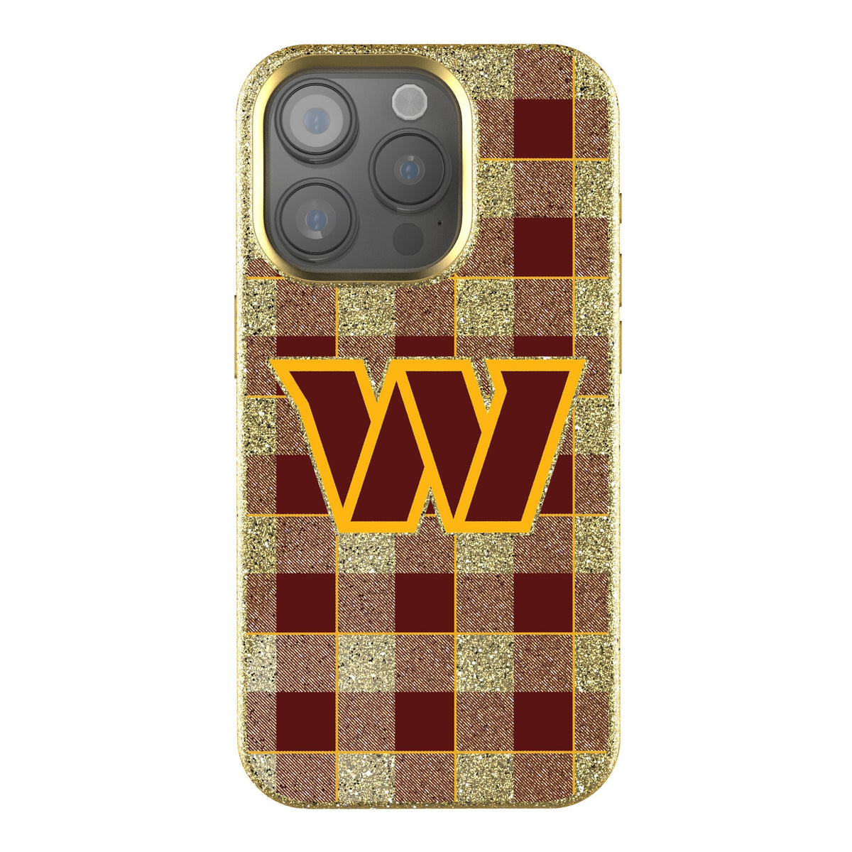 Washington Commanders Plaid Bling Phone Case 1