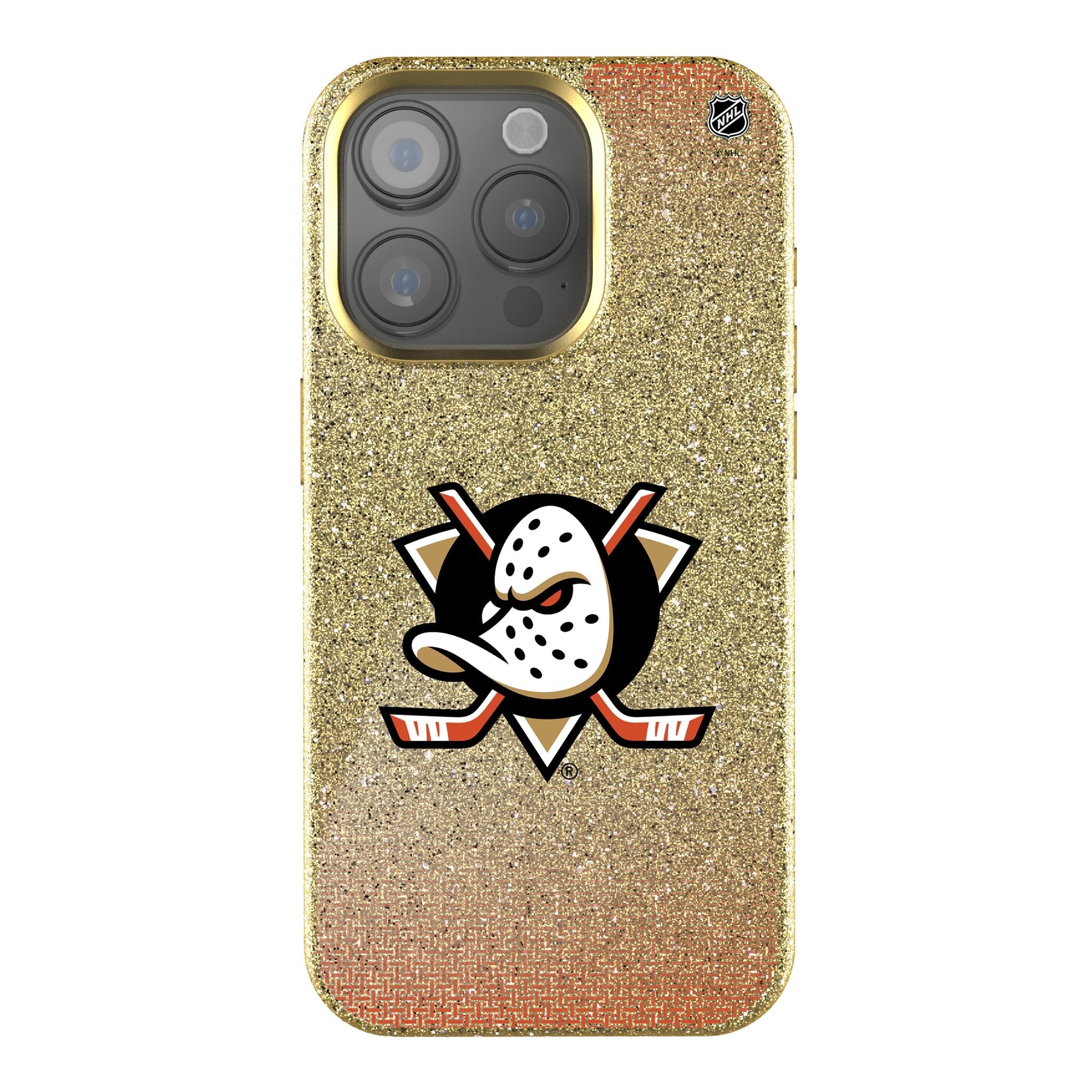 Anaheim Ducks Linen Bling Phone Case for Apple iPhone 1