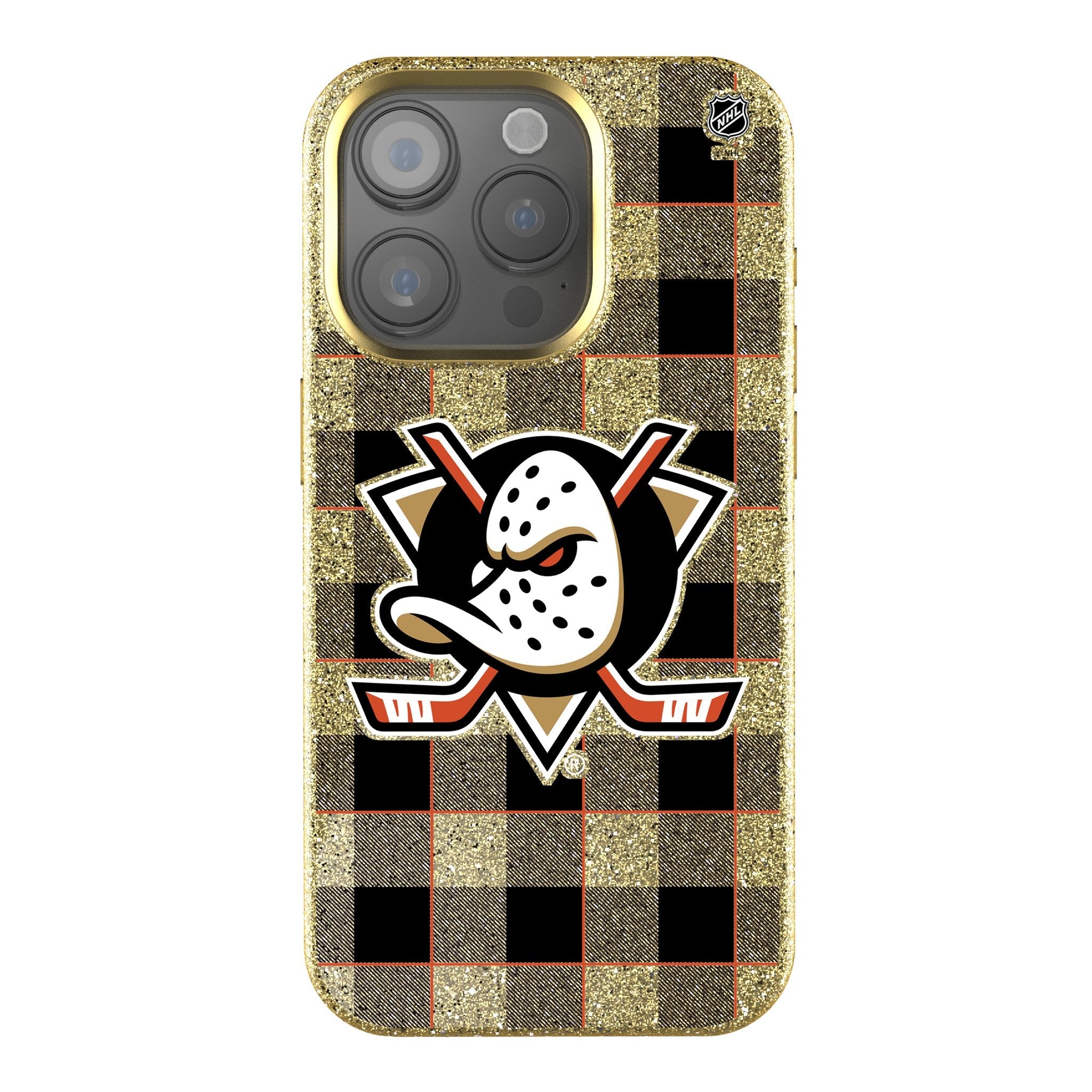 Anaheim Ducks Plaid Bling Phone Case