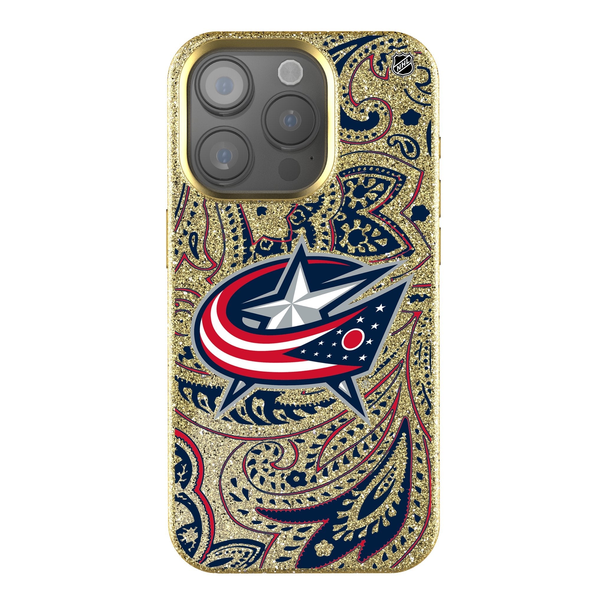 Columbus Blue Jackets Paisley Bling Phone Case