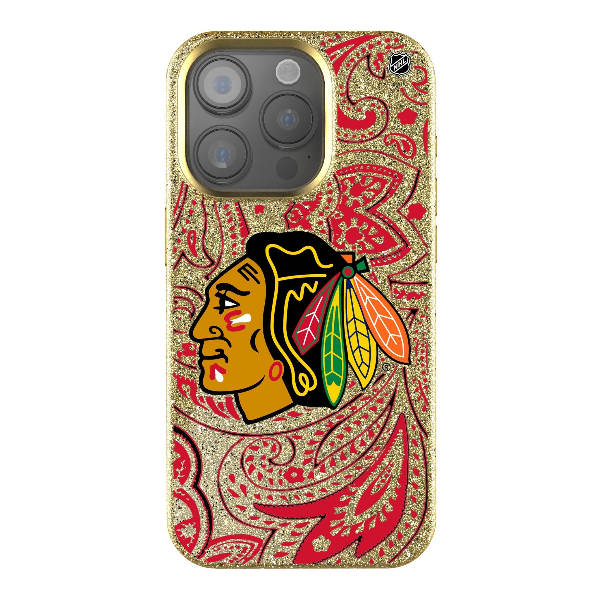 Chicago Blackhawks Paisley Bling Phone Case
