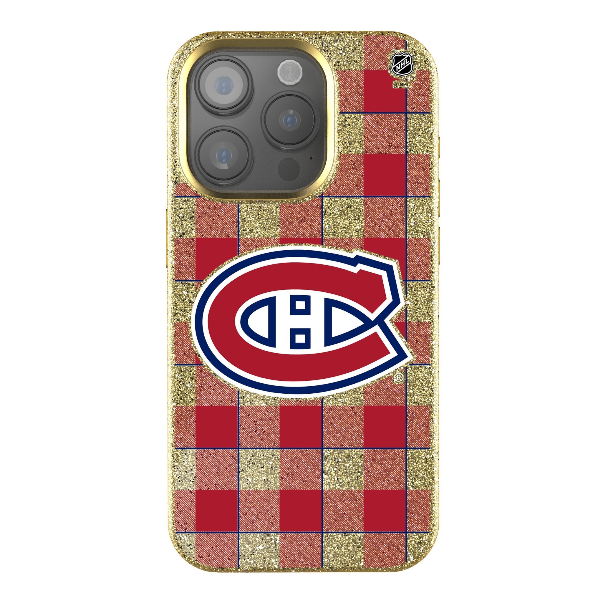 Montreal Canadiens Plaid Bling Phone Case