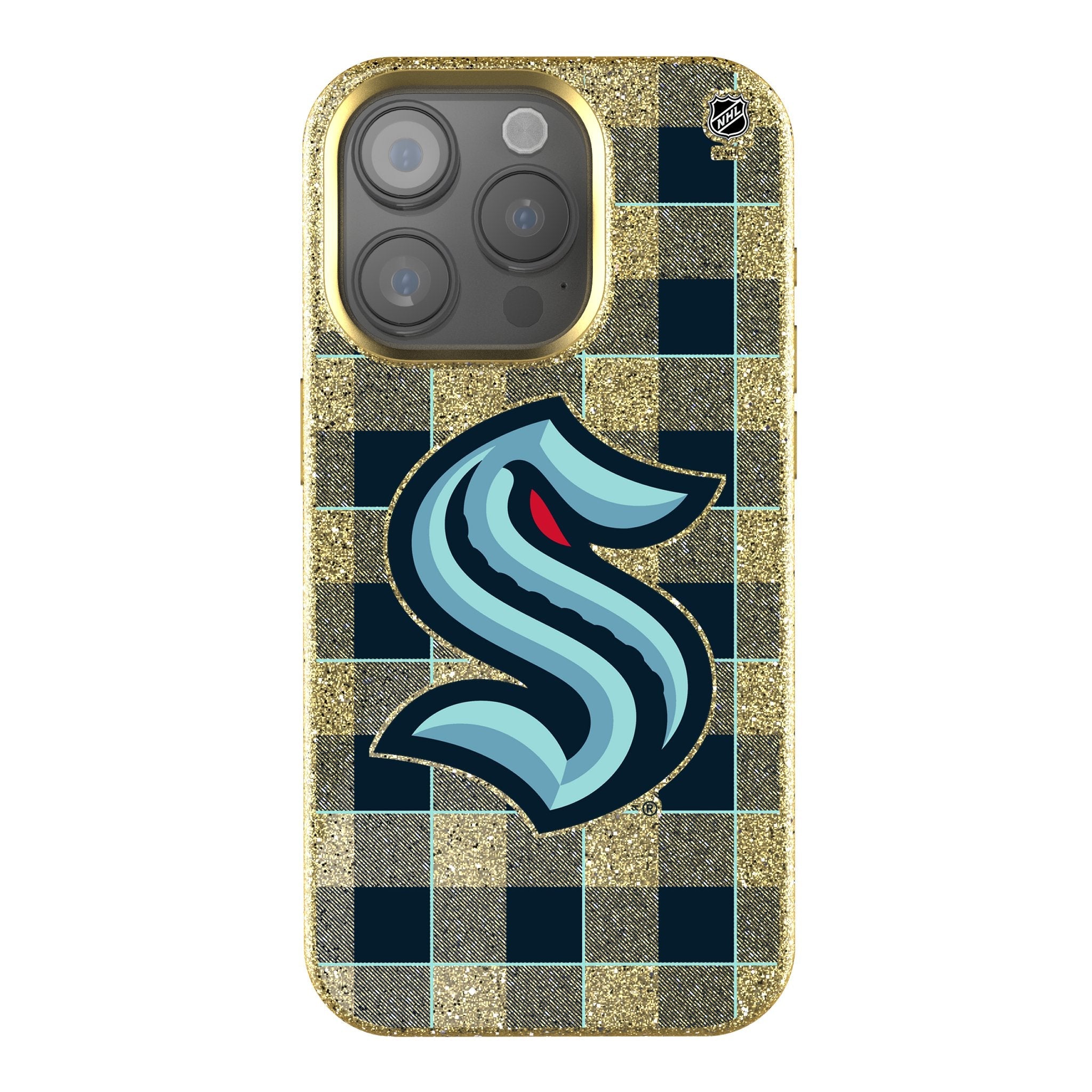 Seattle Kraken Plaid Bling Phone Case