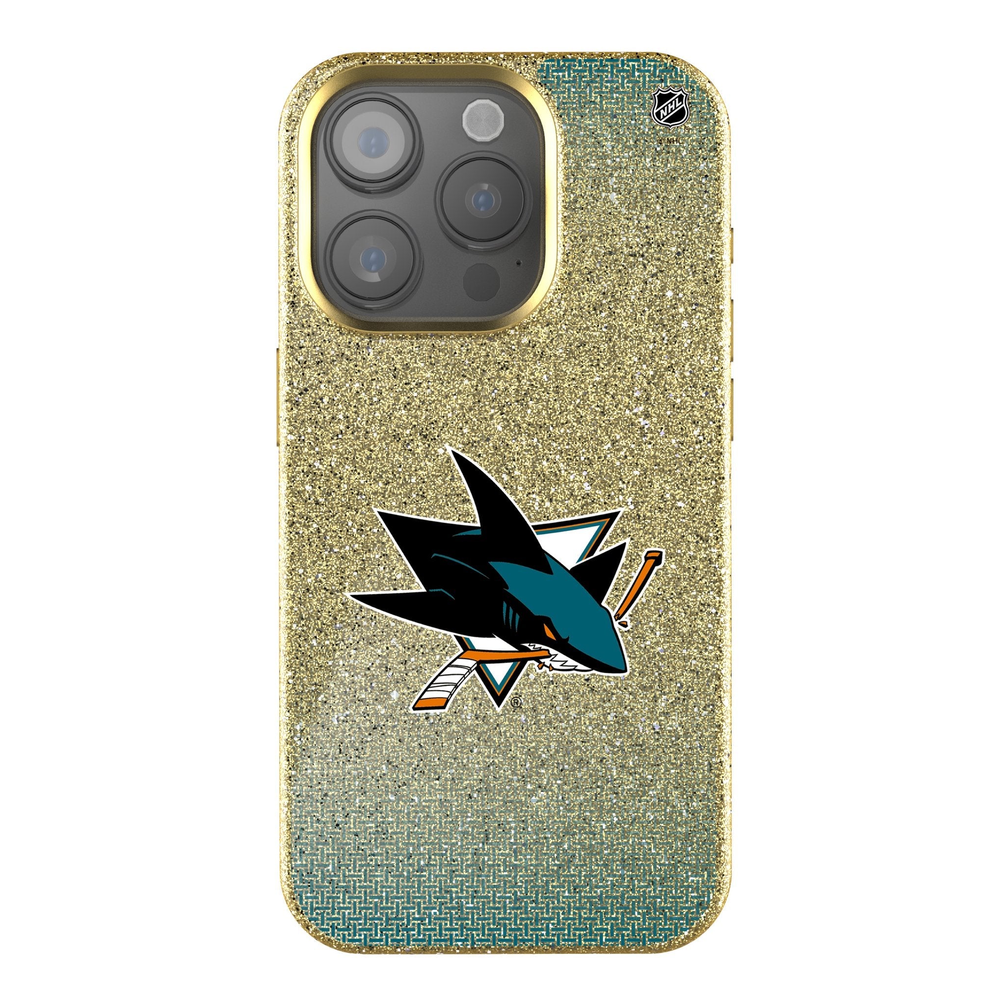 San Jose Sharks Linen Bling Phone Case for Apple iPhone
