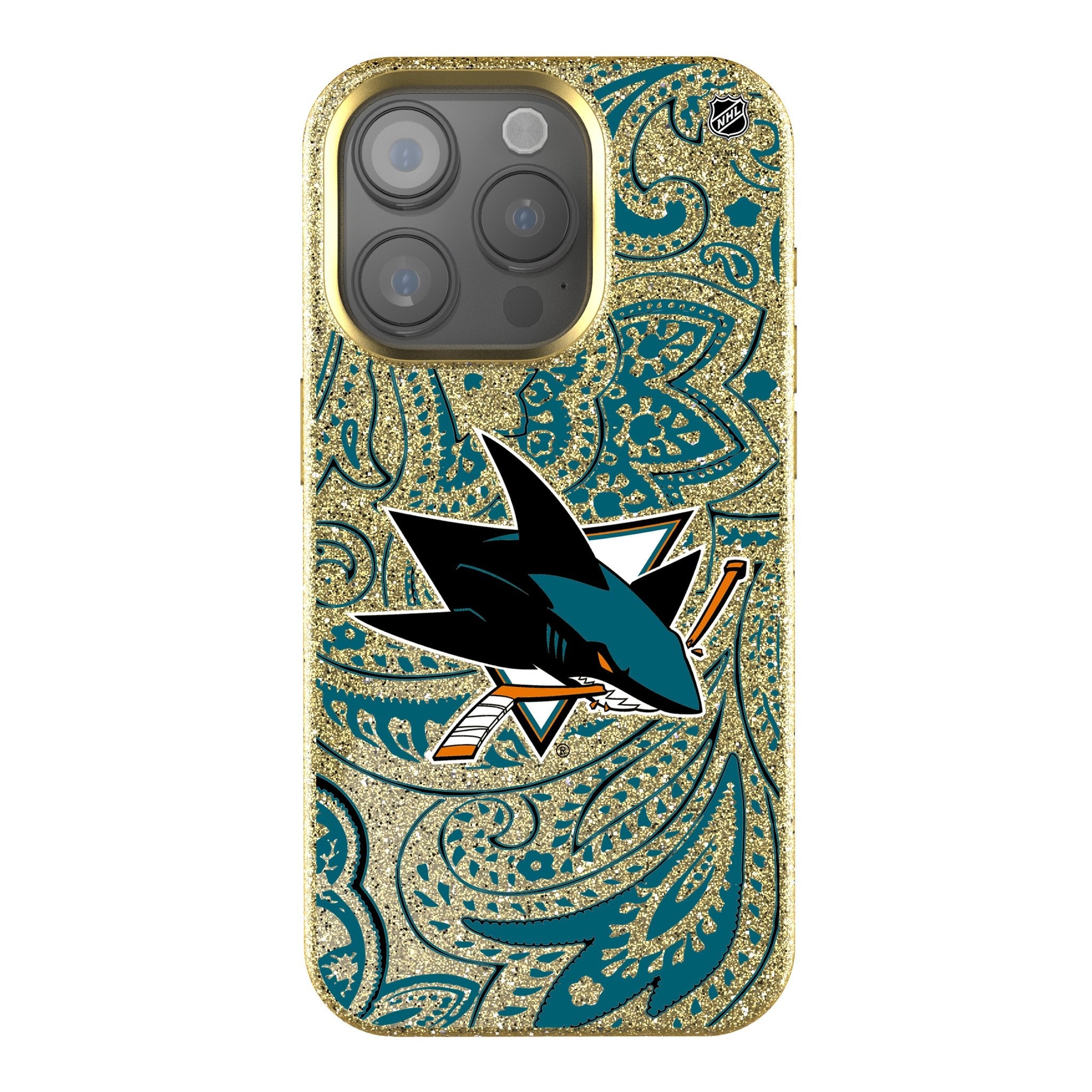 San Jose Sharks Paisley Bling Phone Case